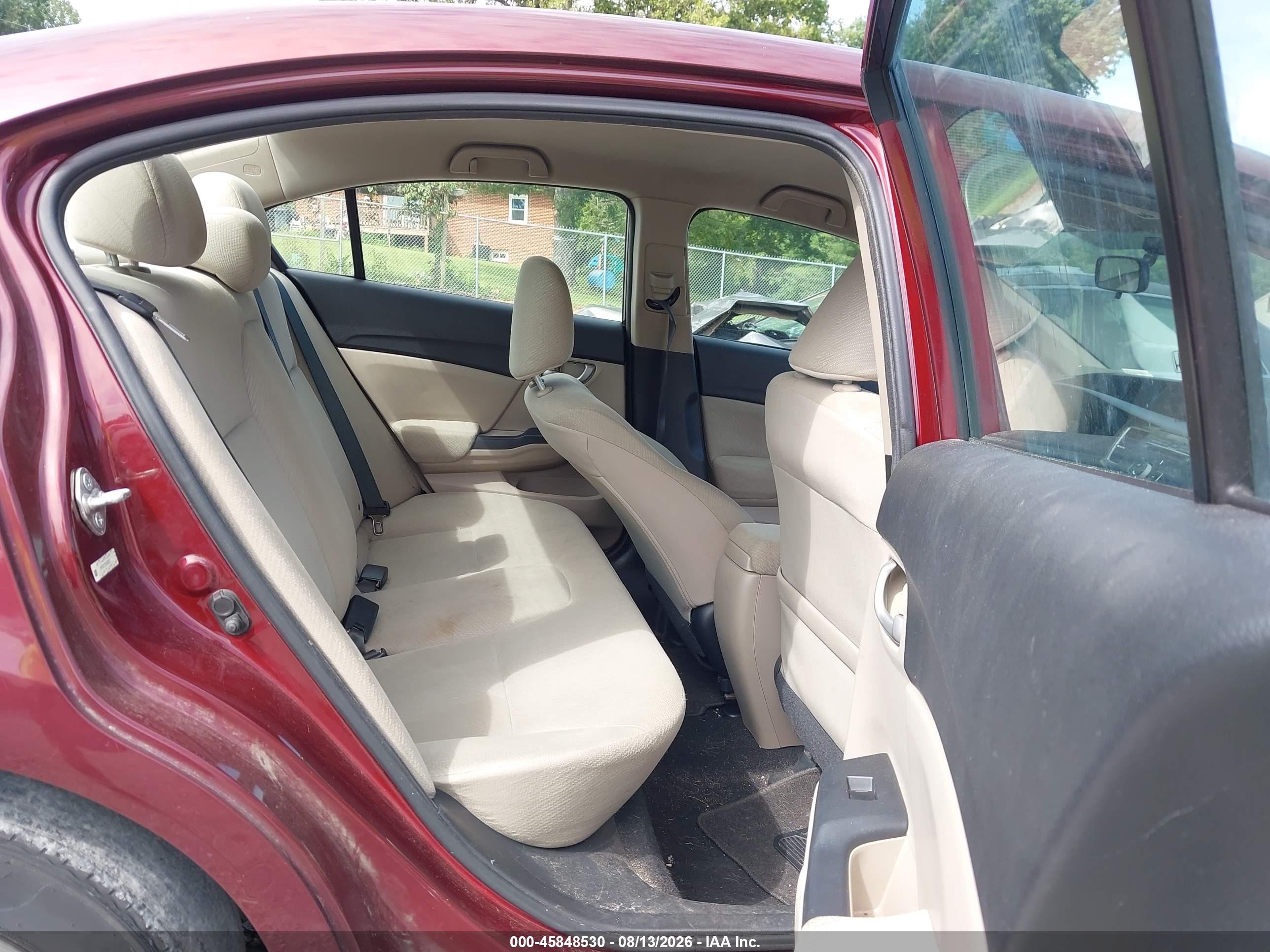 2013 Honda Civic Lx Red vin: 2HGFB2F57DH585147