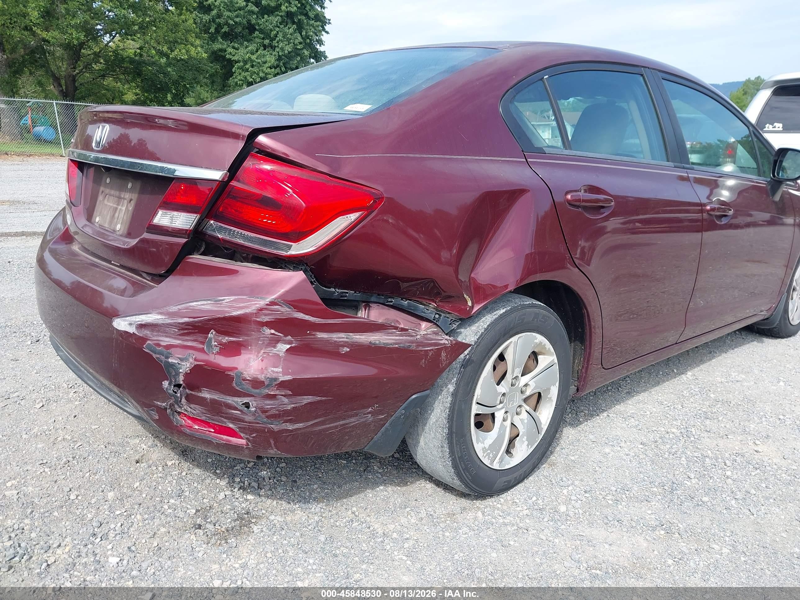 2013 Honda Civic Lx Red vin: 2HGFB2F57DH585147