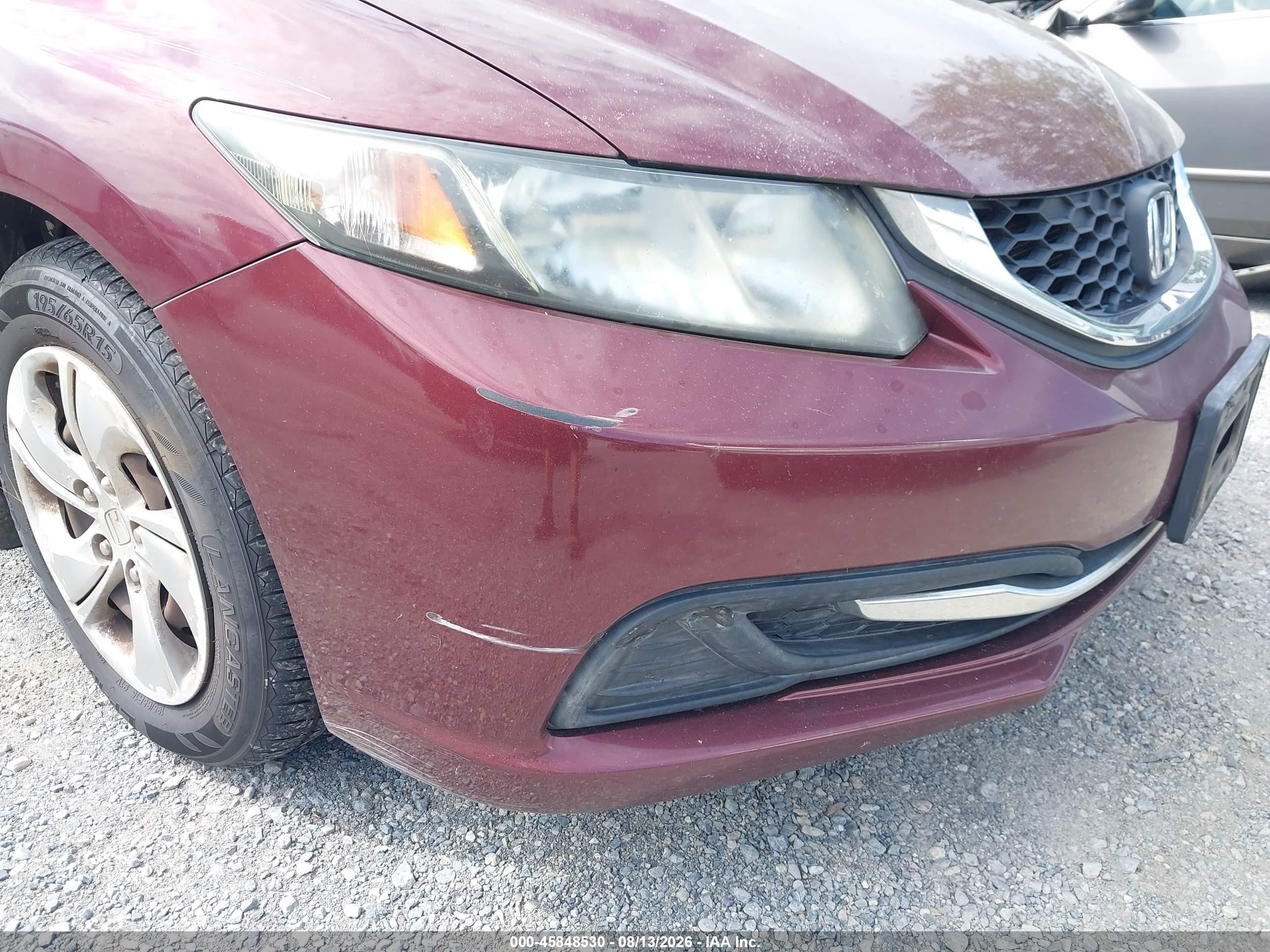 2013 Honda Civic Lx Red vin: 2HGFB2F57DH585147