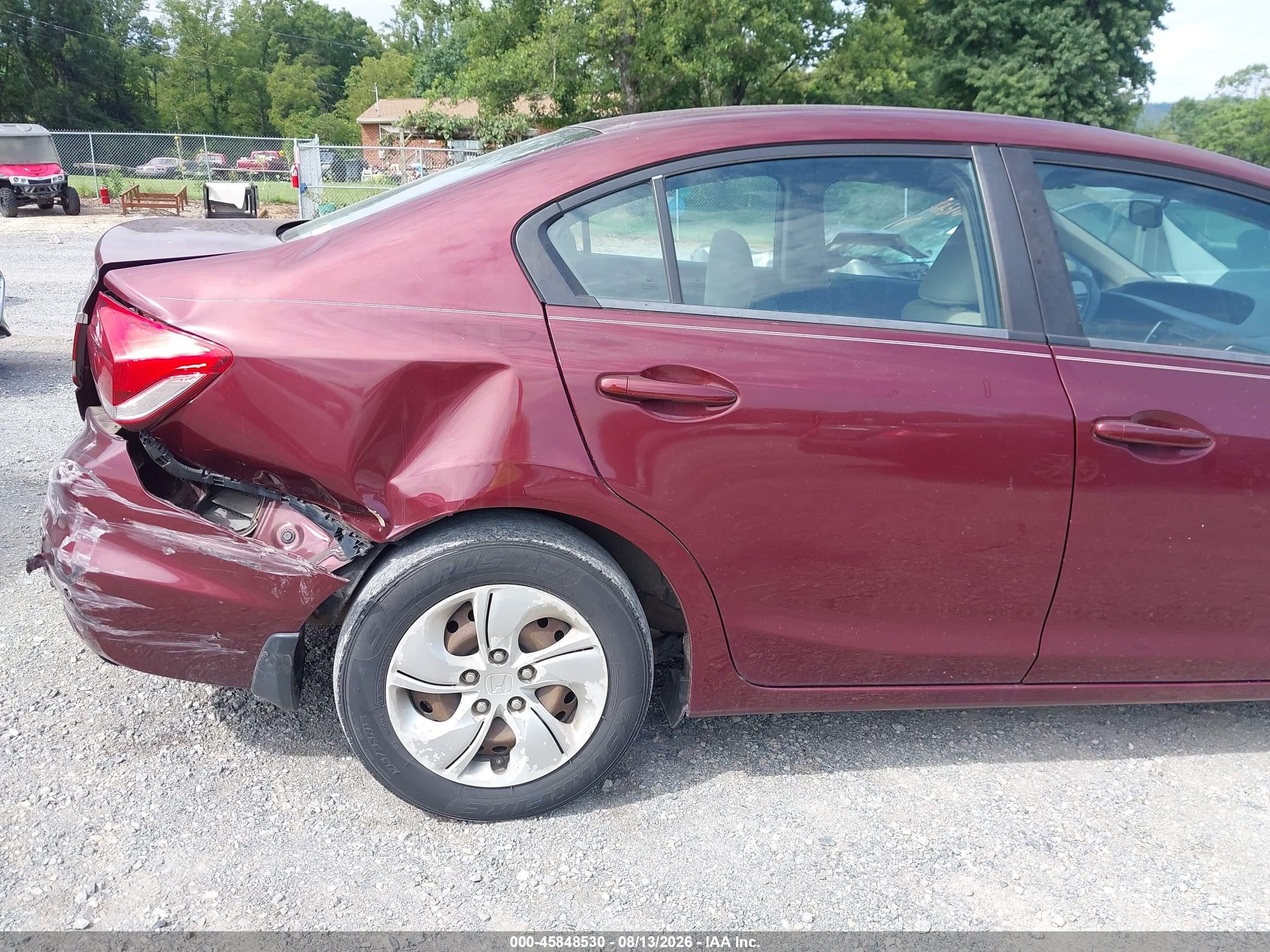 2013 Honda Civic Lx Red vin: 2HGFB2F57DH585147
