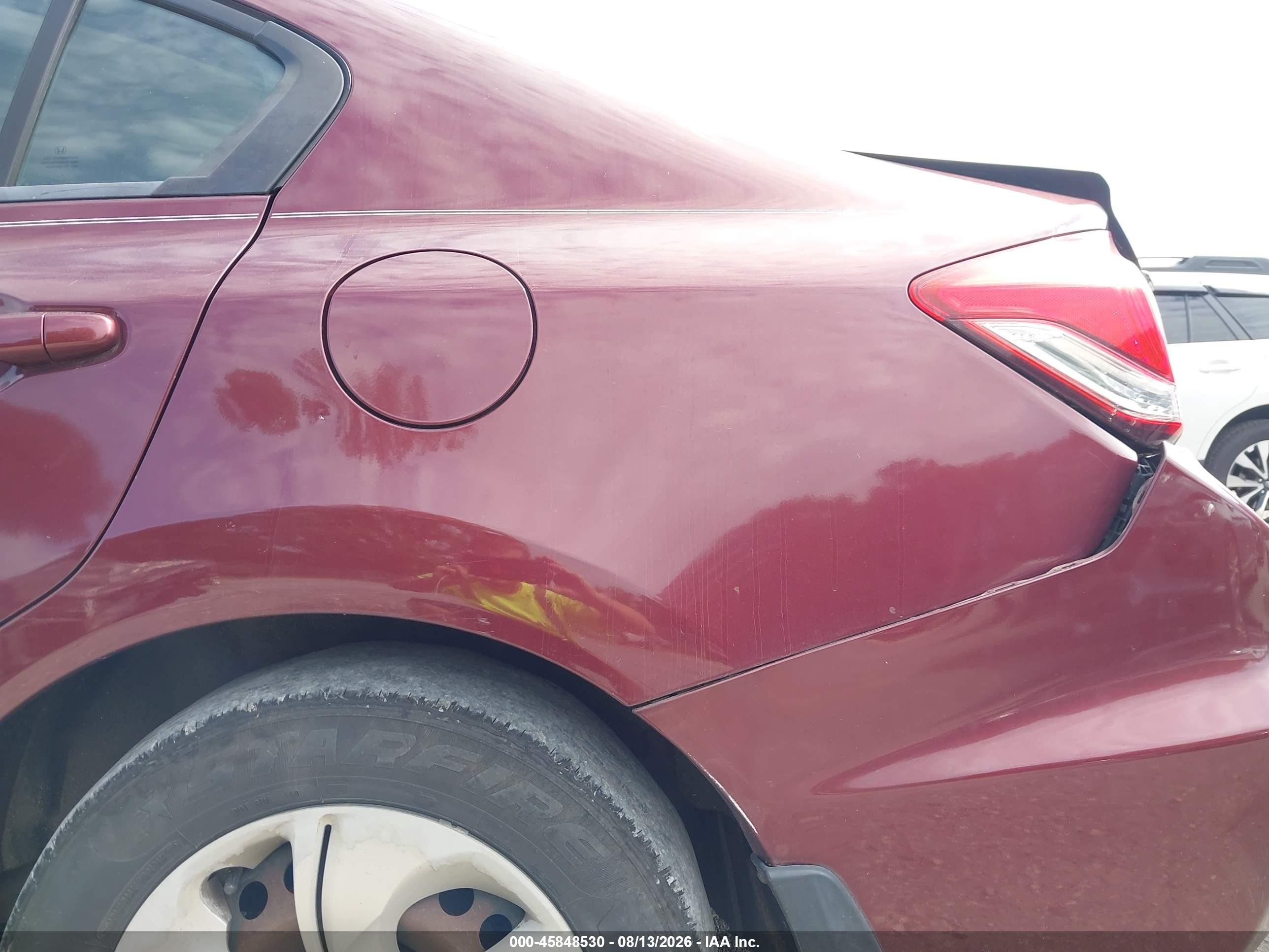 2013 Honda Civic Lx Red vin: 2HGFB2F57DH585147