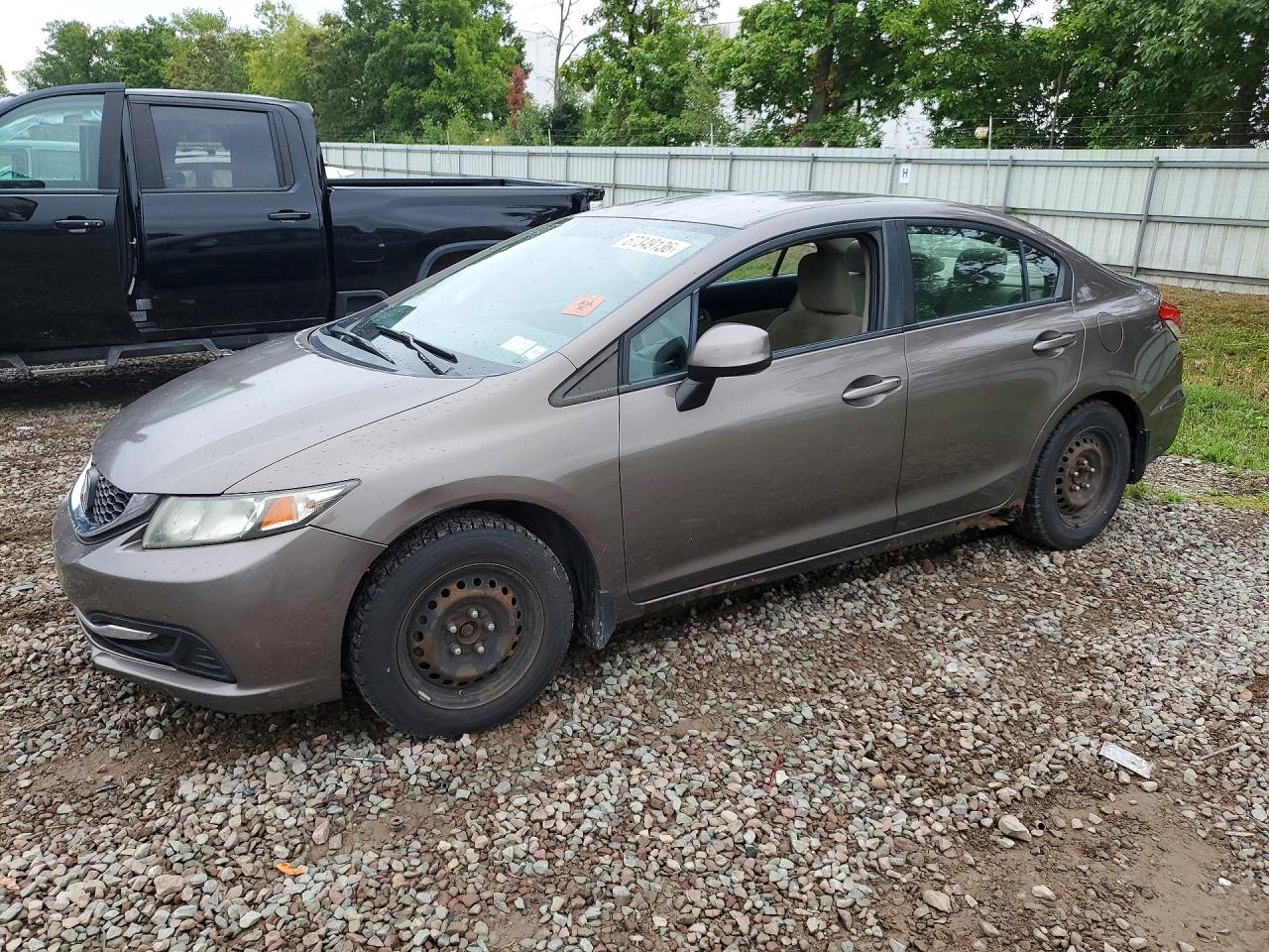 2013 Honda Civic Lx Gray vin: 2HGFB2F57DH585598