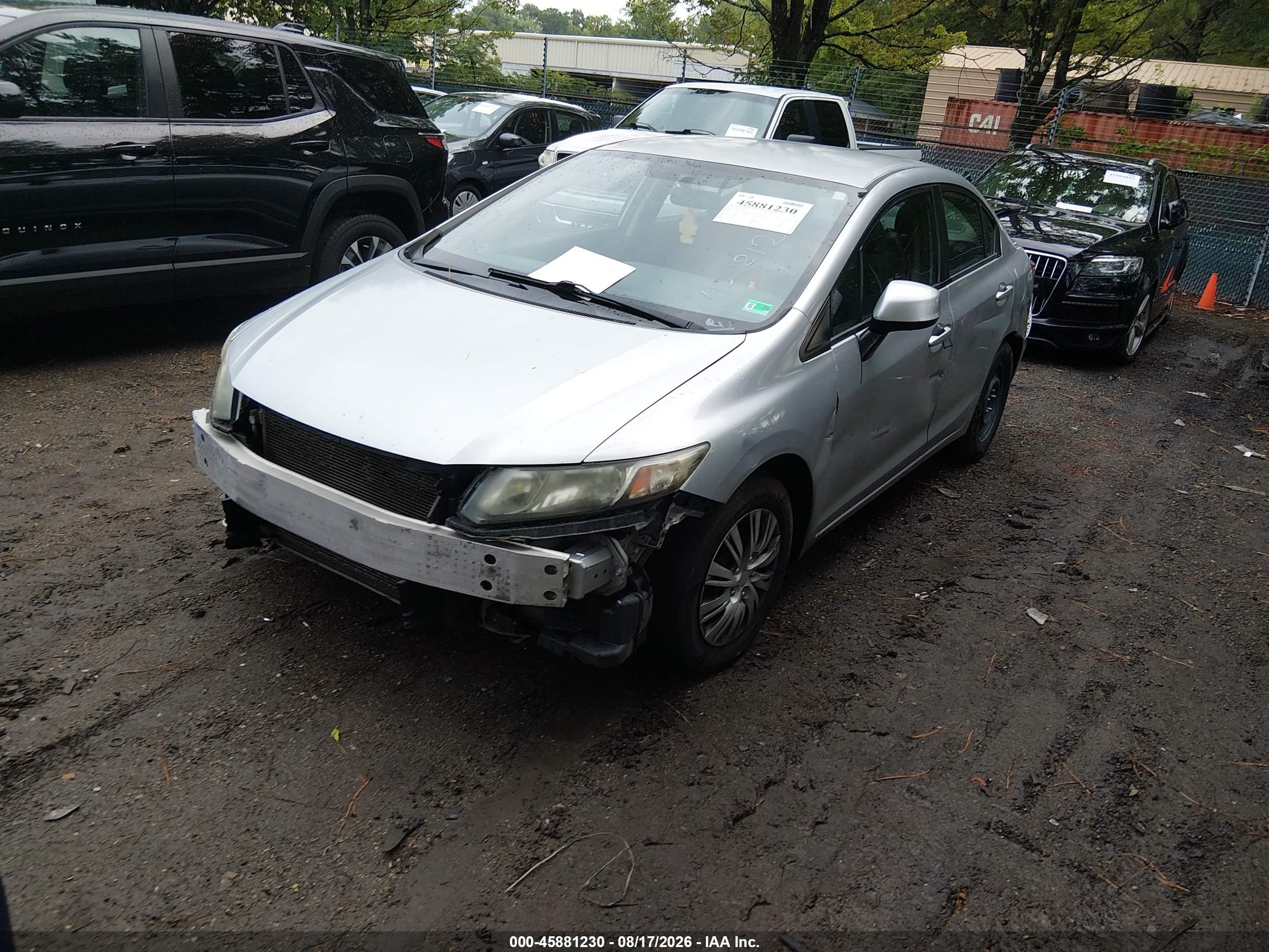 2013 Honda Civic Lx Серебряный vin: 2HGFB2F57DH585911