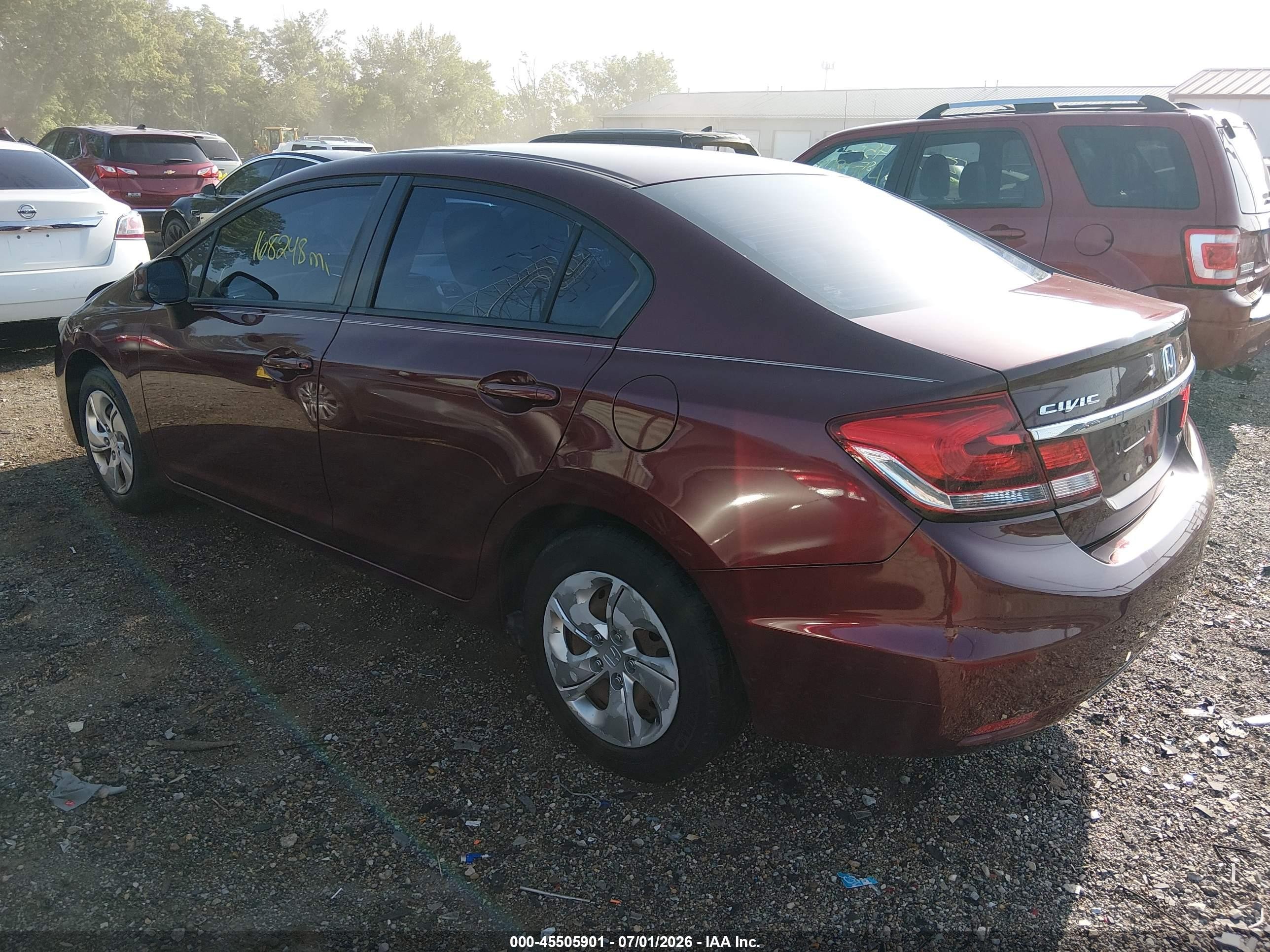 2013 Honda Civic Lx Maroon vin: 2HGFB2F57DH596987