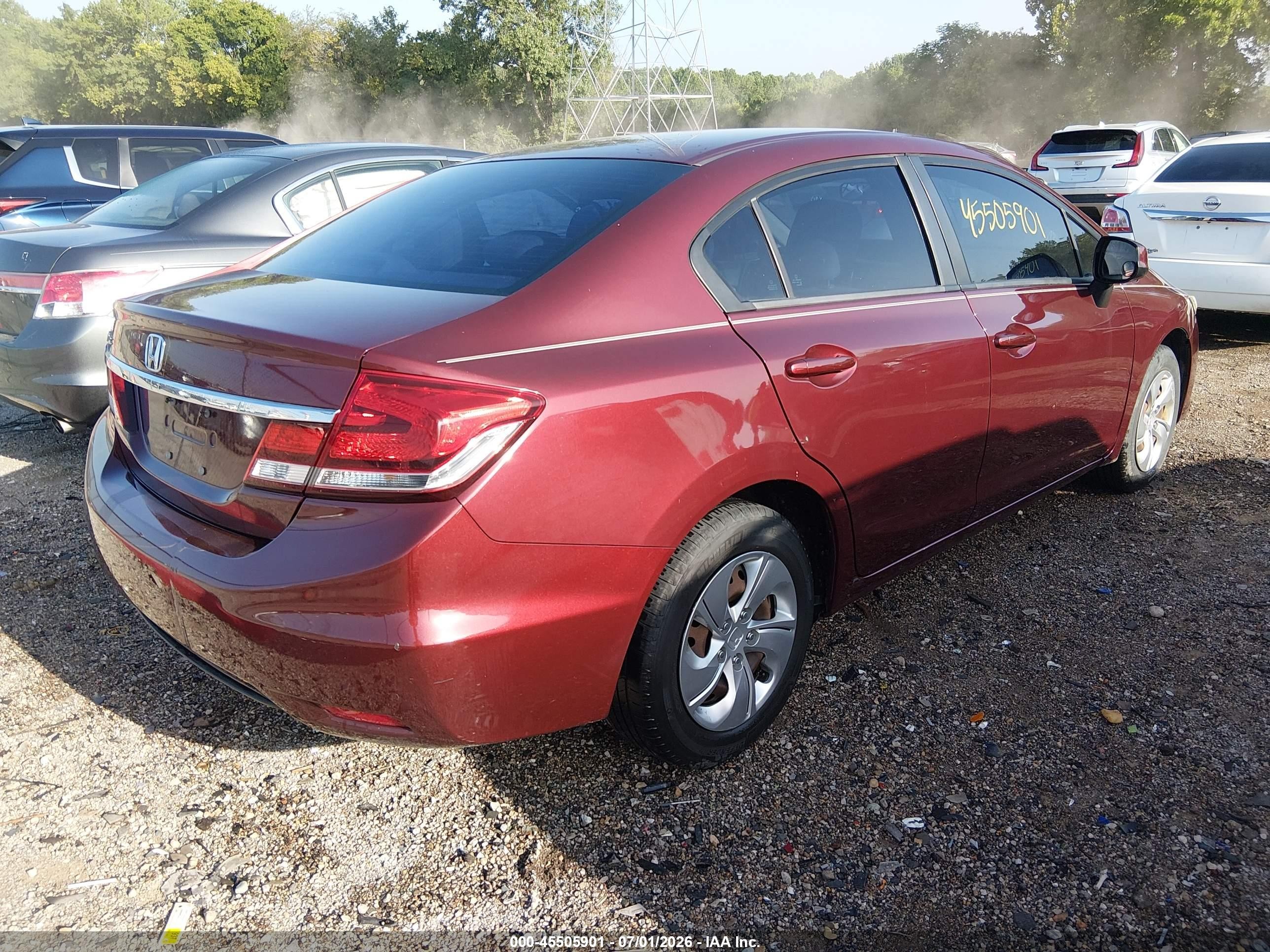 2013 Honda Civic Lx Maroon vin: 2HGFB2F57DH596987
