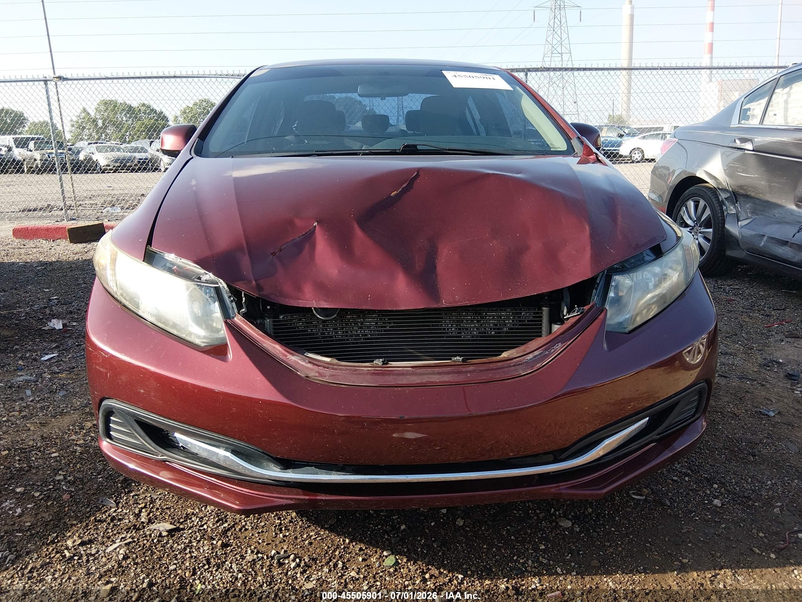 2013 Honda Civic Lx Maroon vin: 2HGFB2F57DH596987