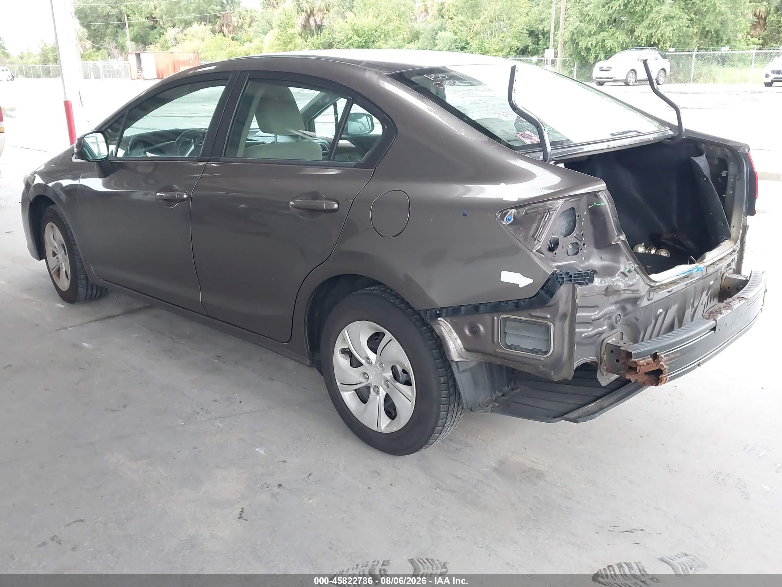 2013 Honda Civic Lx Brown vin: 2HGFB2F57DH603243