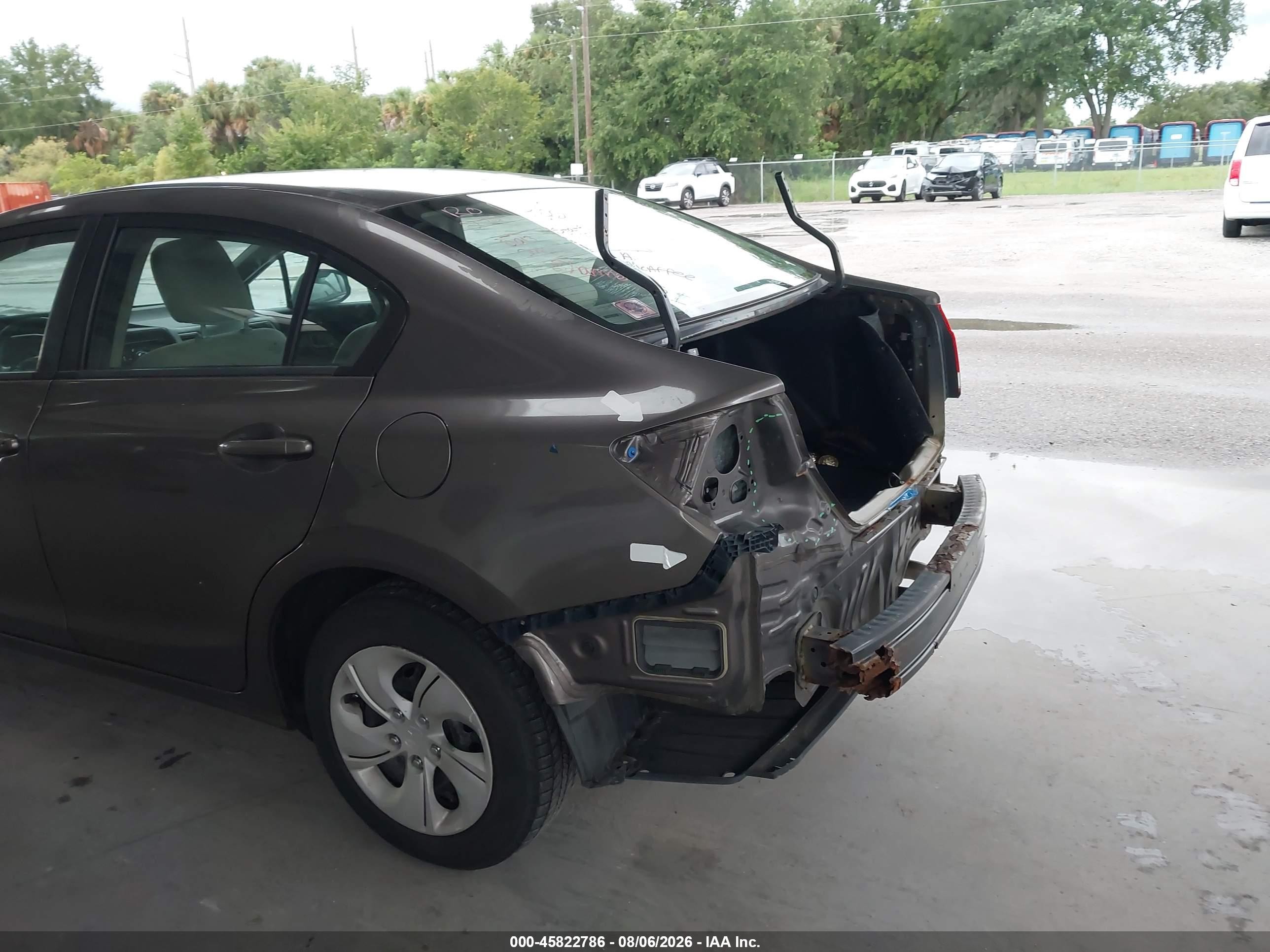2013 Honda Civic Lx Brown vin: 2HGFB2F57DH603243