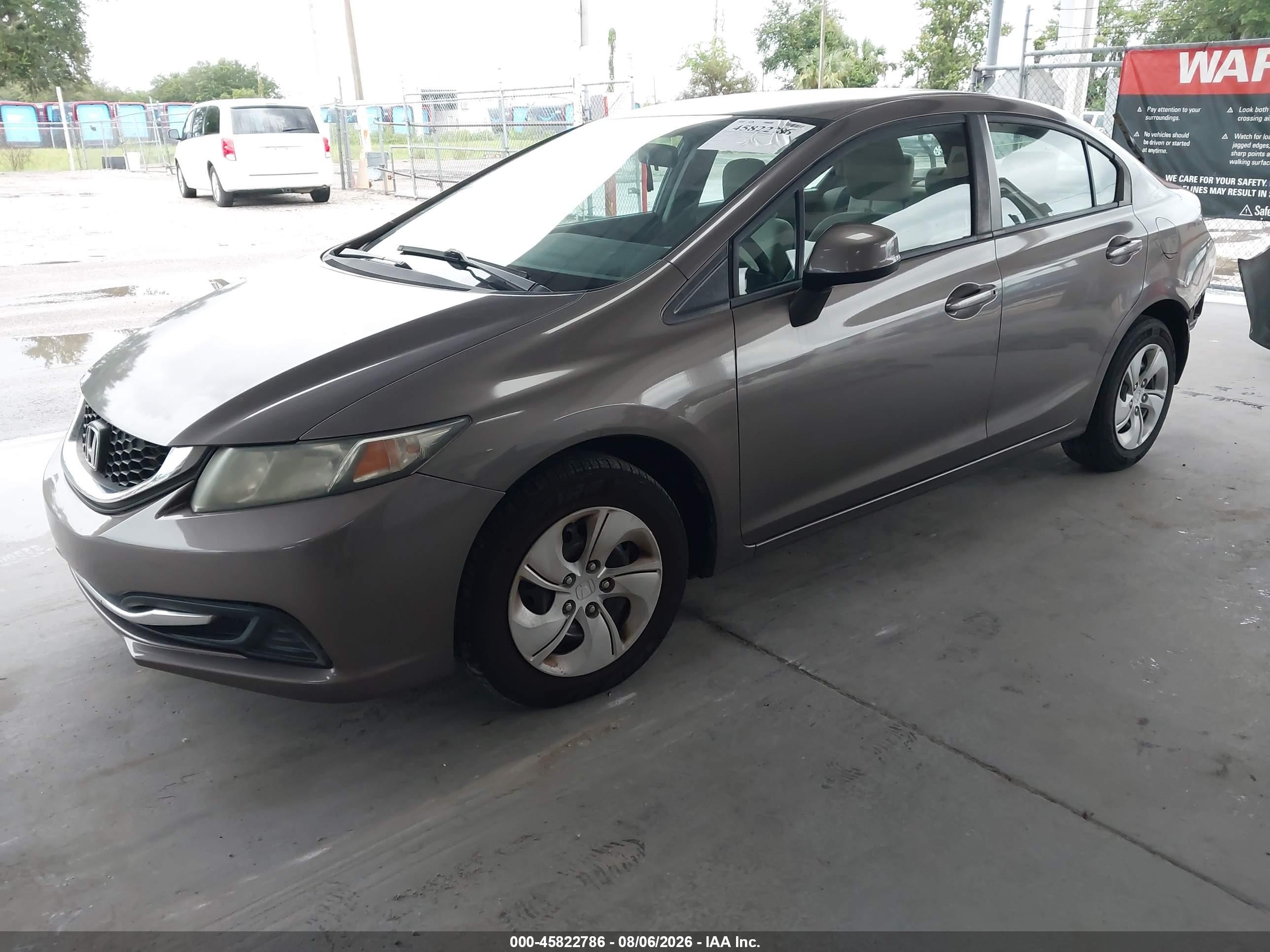 2013 Honda Civic Lx Brown vin: 2HGFB2F57DH603243