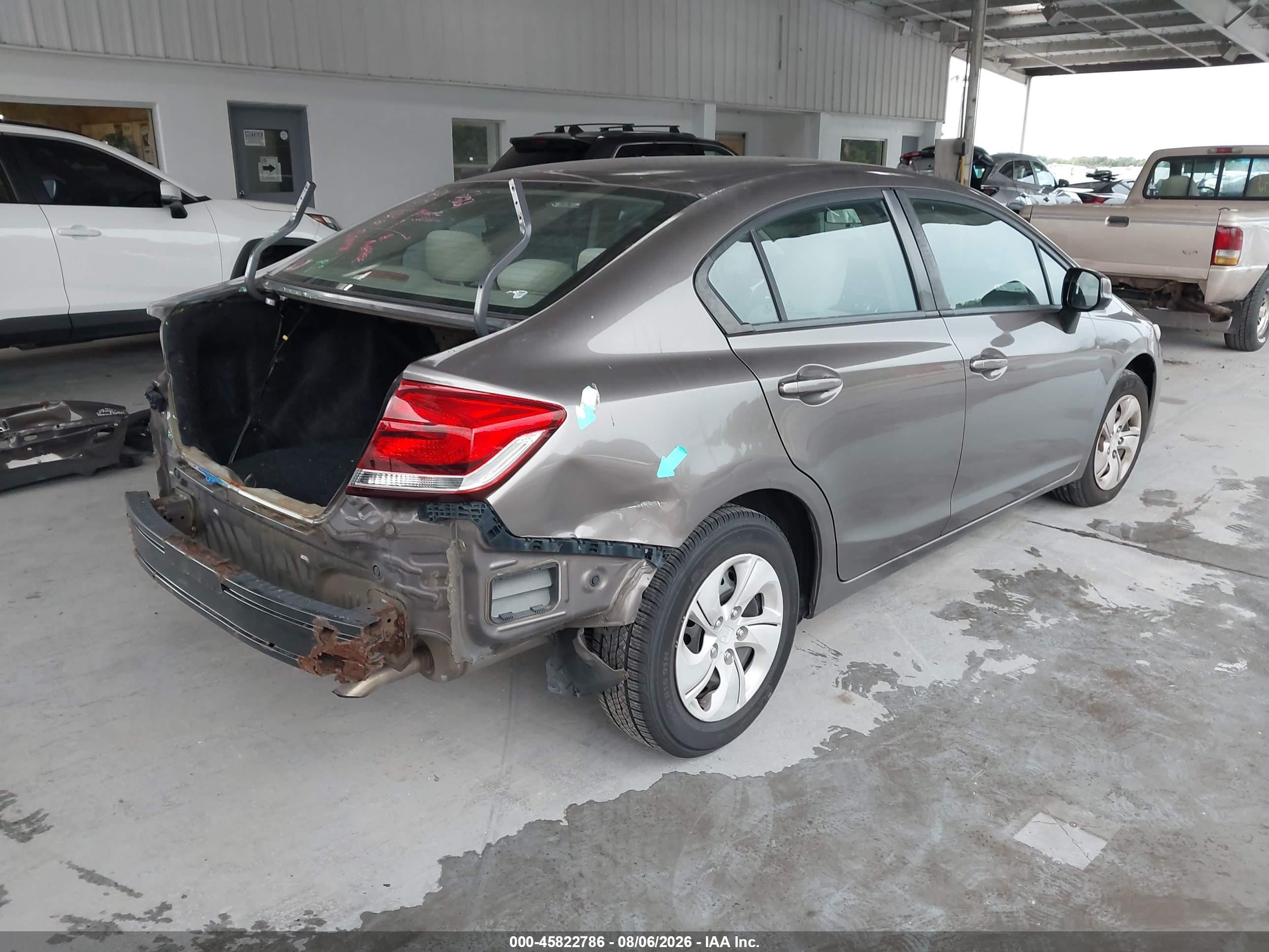 2013 Honda Civic Lx Brown vin: 2HGFB2F57DH603243