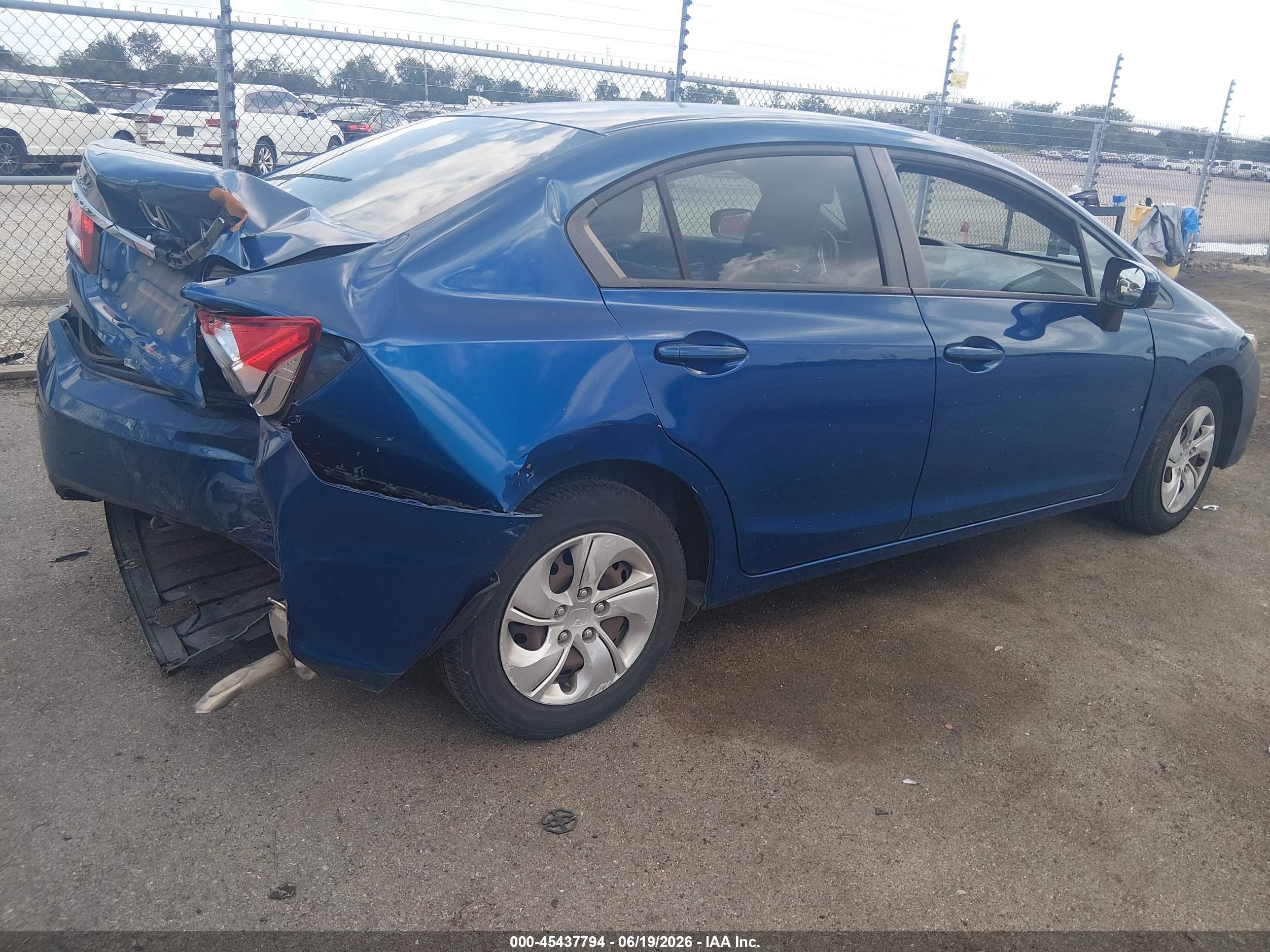 2014 Honda Civic Lx Blue vin: 2HGFB2F57EH500079