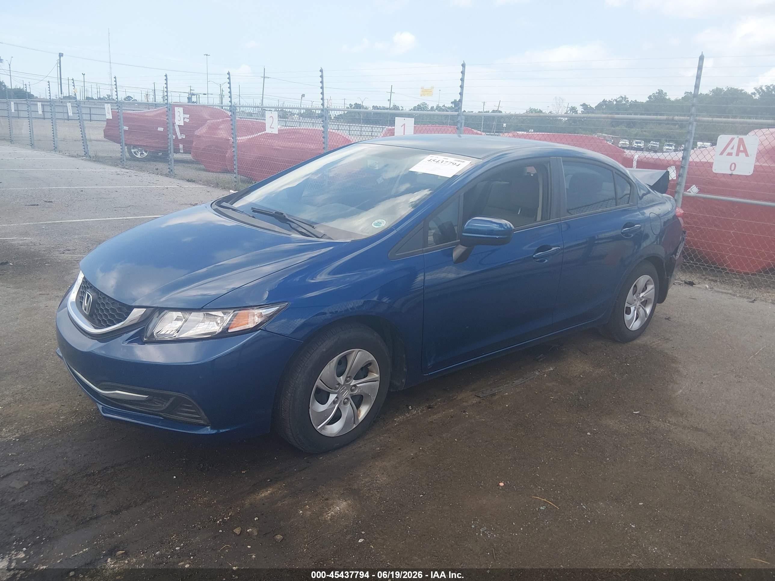 2014 Honda Civic Lx Blue vin: 2HGFB2F57EH500079