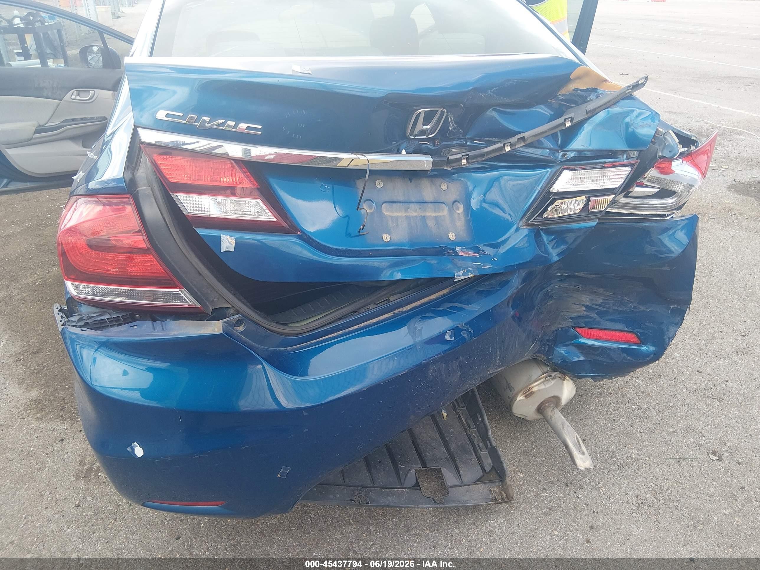 2014 Honda Civic Lx Blue vin: 2HGFB2F57EH500079