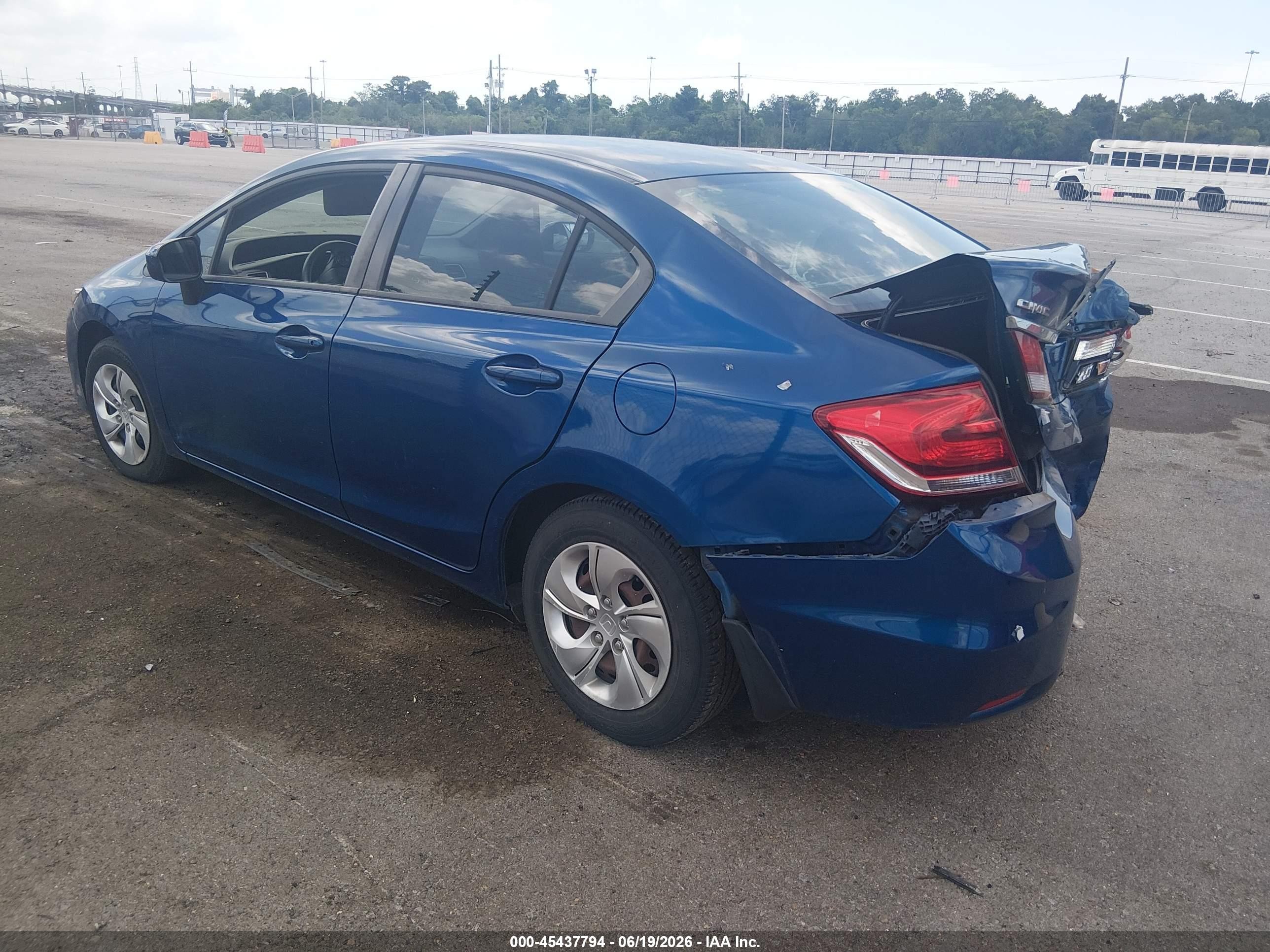 2014 Honda Civic Lx Blue vin: 2HGFB2F57EH500079