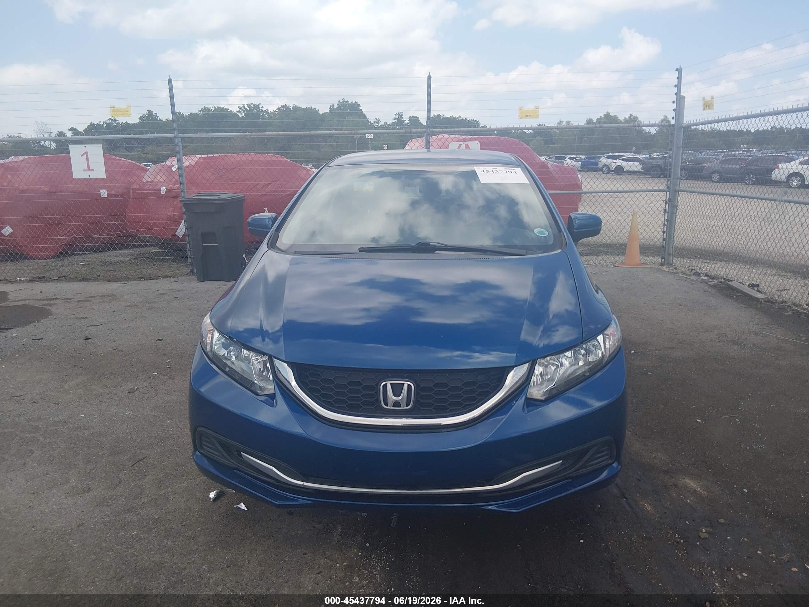 2014 Honda Civic Lx Blue vin: 2HGFB2F57EH500079