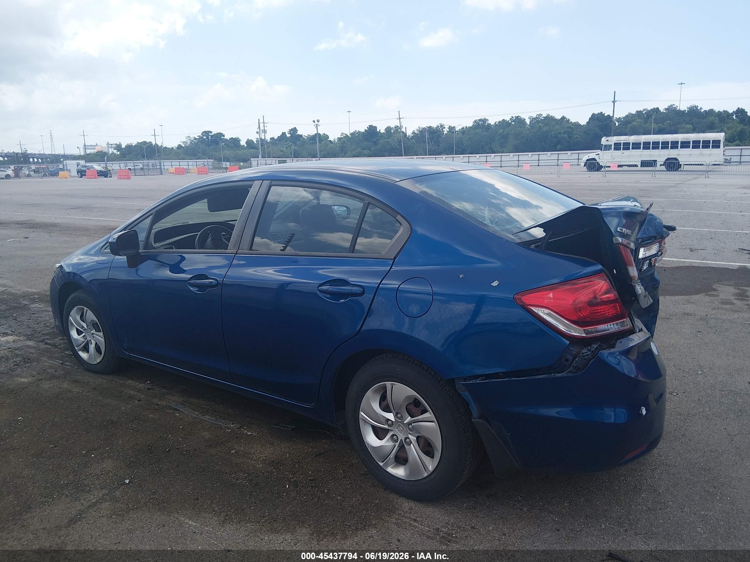 2014 Honda Civic Lx Blue vin: 2HGFB2F57EH500079