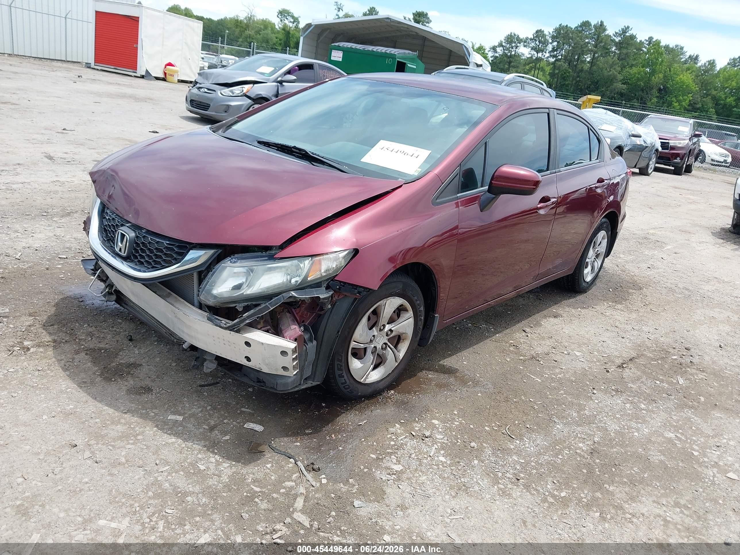 2014 Honda Civic Lx Бордовый vin: 2HGFB2F57EH510854