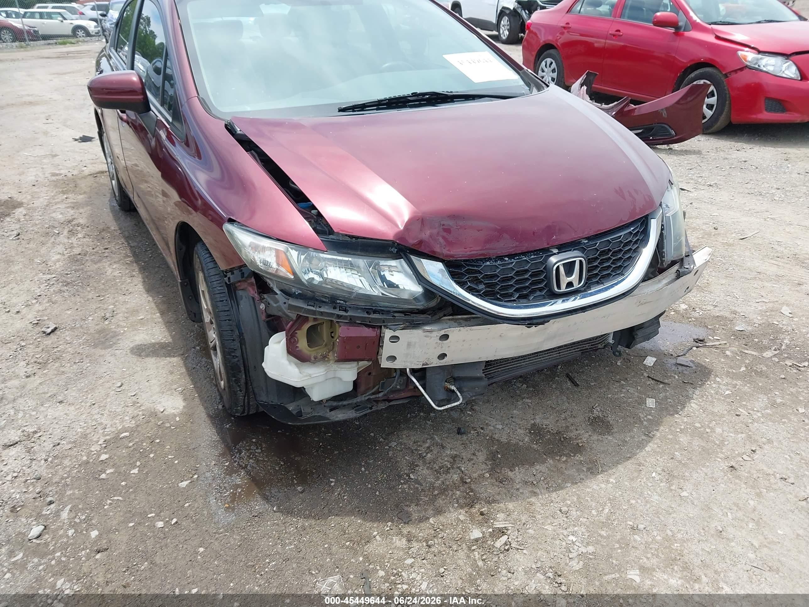 2014 Honda Civic Lx Бордовый vin: 2HGFB2F57EH510854