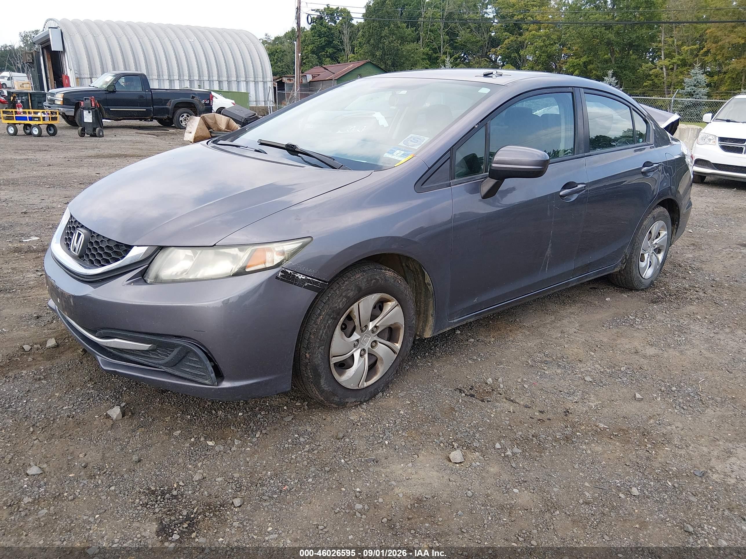 2014 Honda Civic Lx Gray vin: 2HGFB2F57EH514435