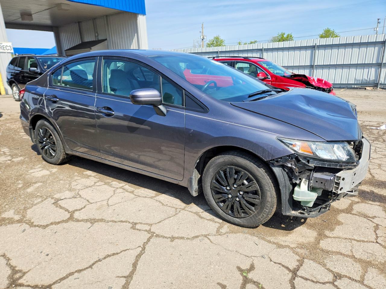 2014 Honda Civic Lx Gray vin: 2HGFB2F57EH515844