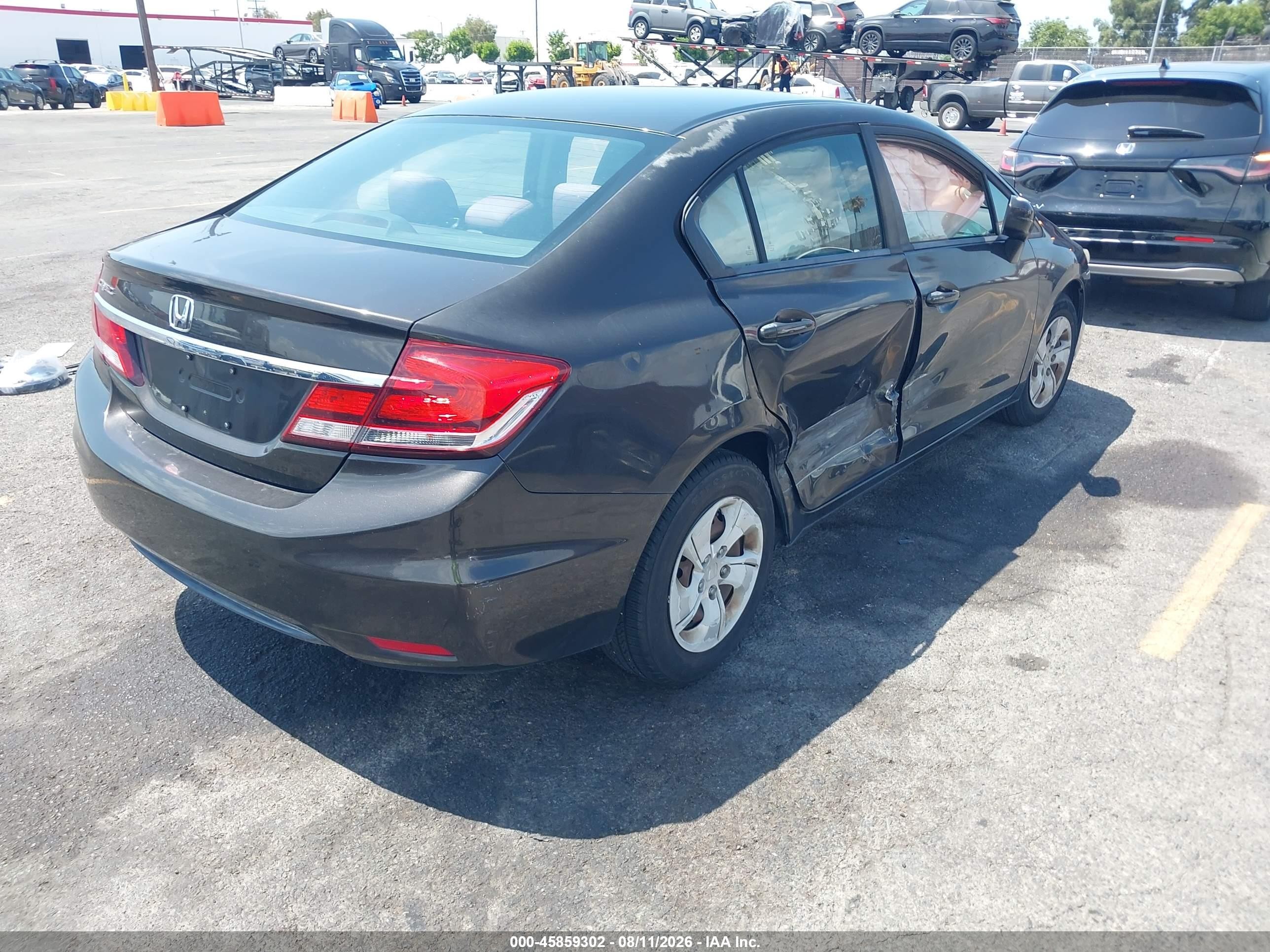 2014 Honda Civic Lx Gray vin: 2HGFB2F57EH516685
