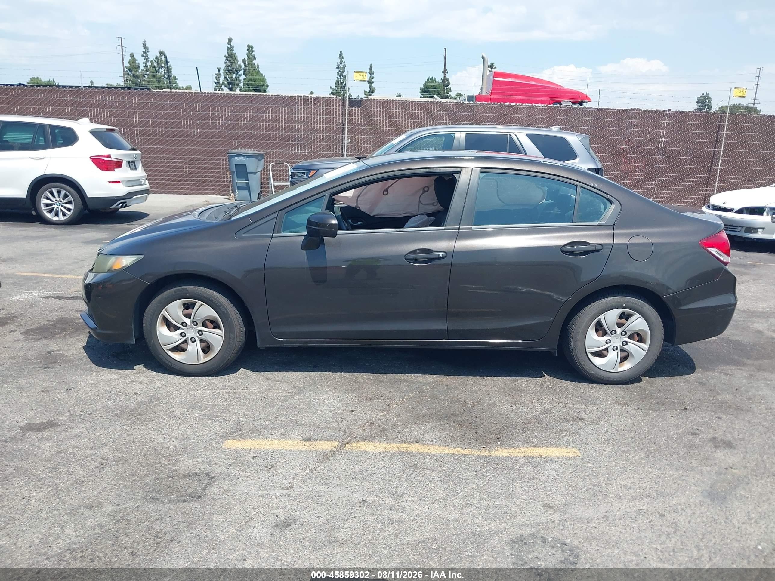 2014 Honda Civic Lx Gray vin: 2HGFB2F57EH516685