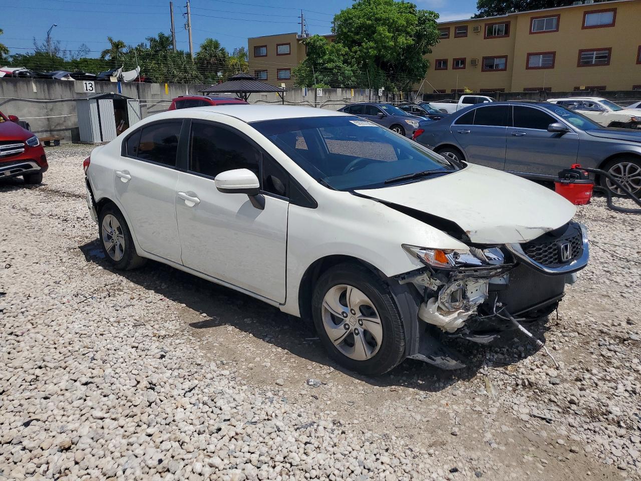 2014 Honda Civic Lx White vin: 2HGFB2F57EH525967