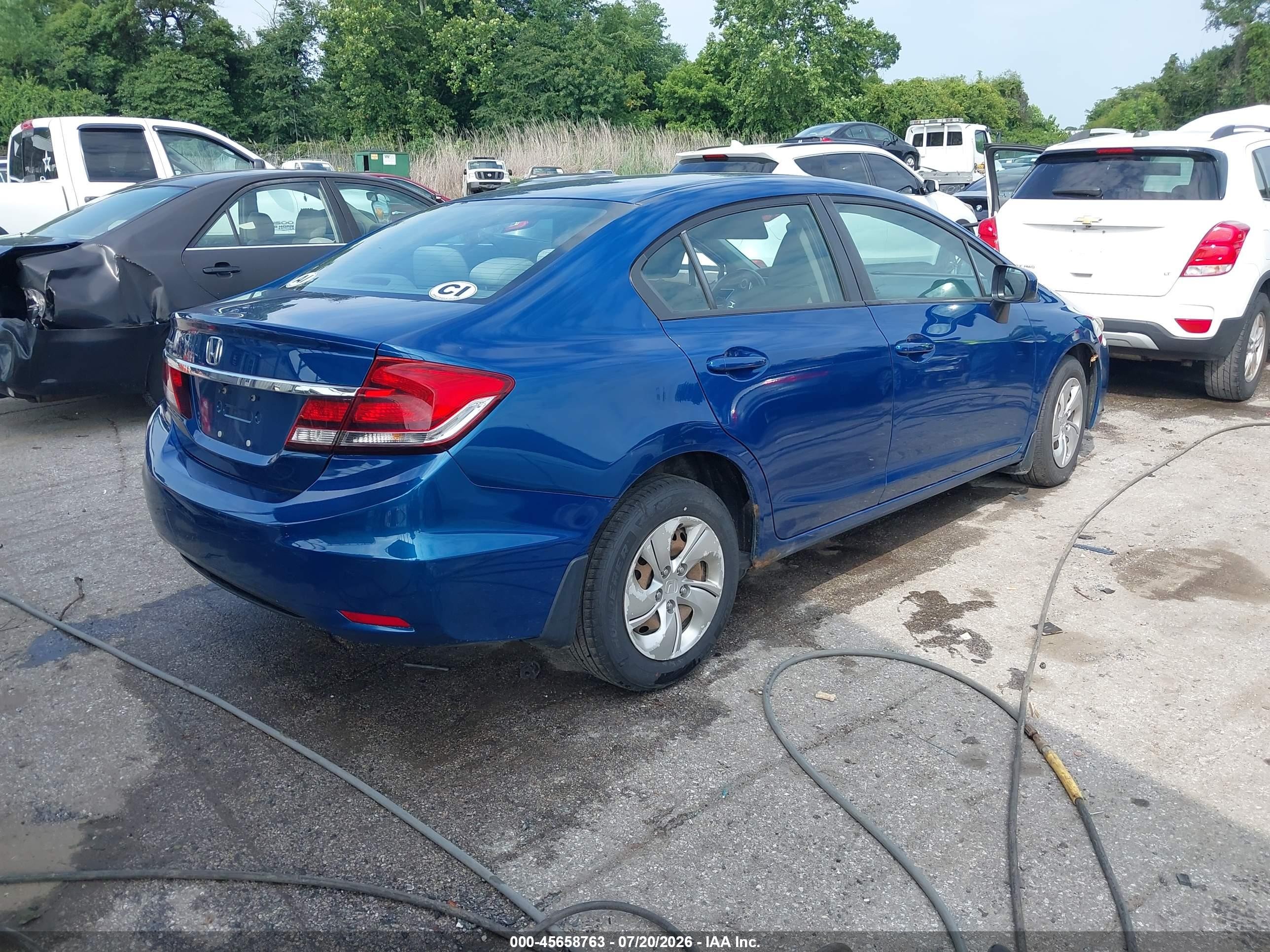 2014 Honda Civic Lx Синий vin: 2HGFB2F57EH540453