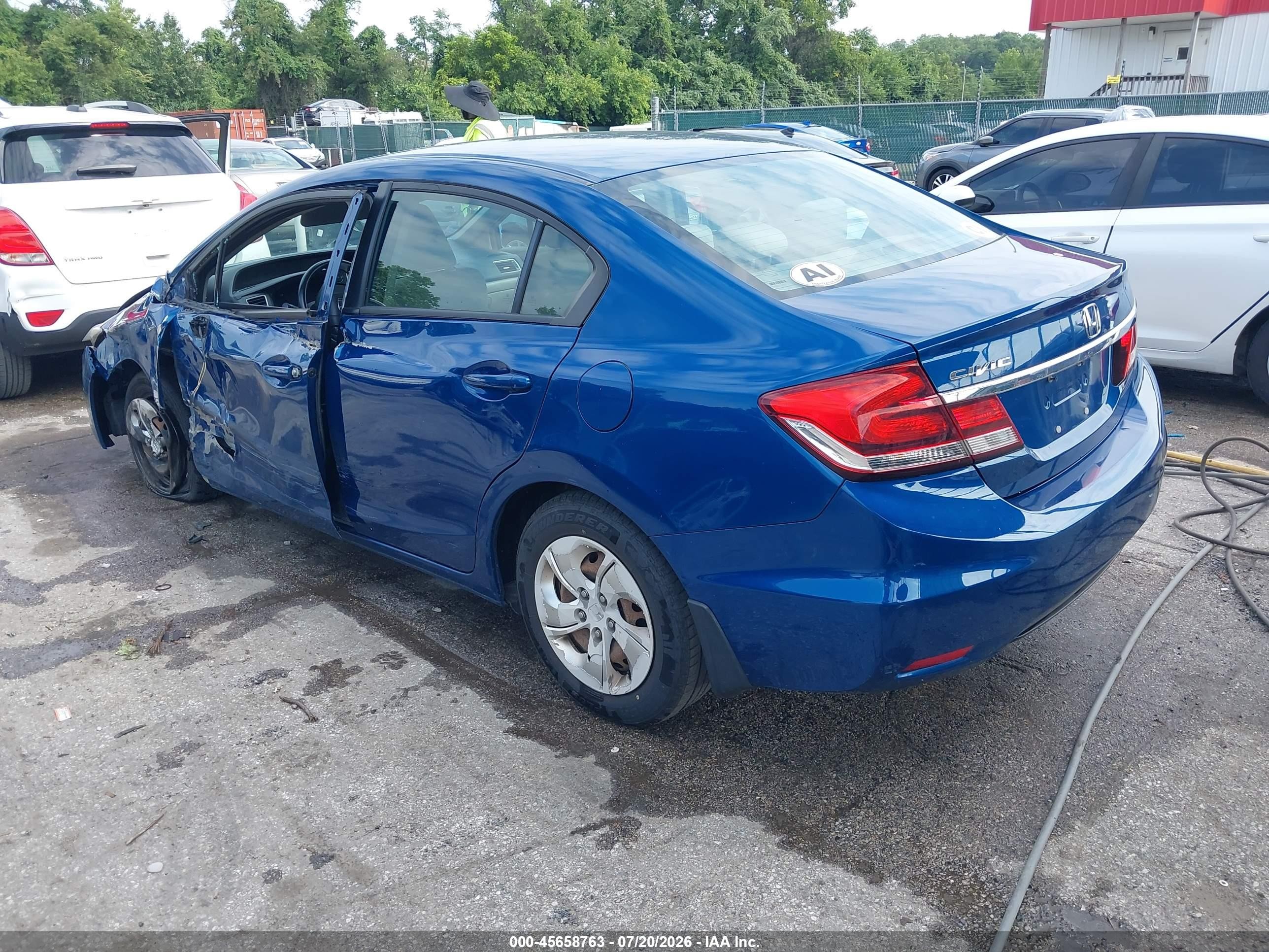 2014 Honda Civic Lx Синий vin: 2HGFB2F57EH540453