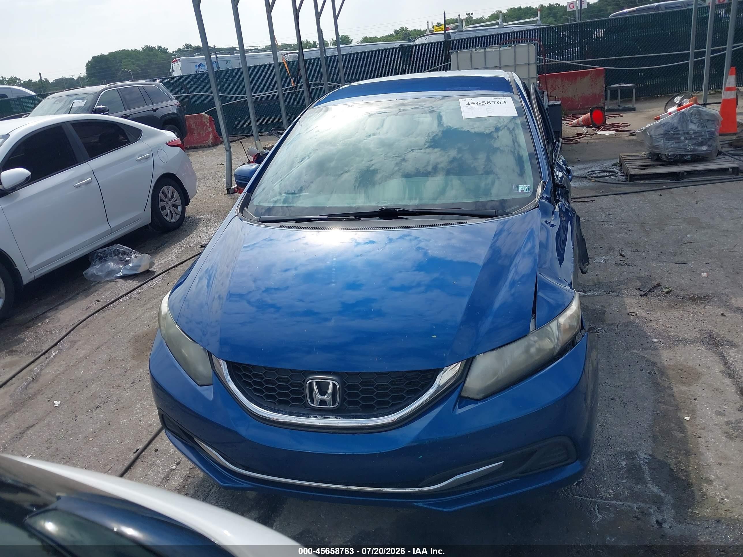 2014 Honda Civic Lx Синий vin: 2HGFB2F57EH540453