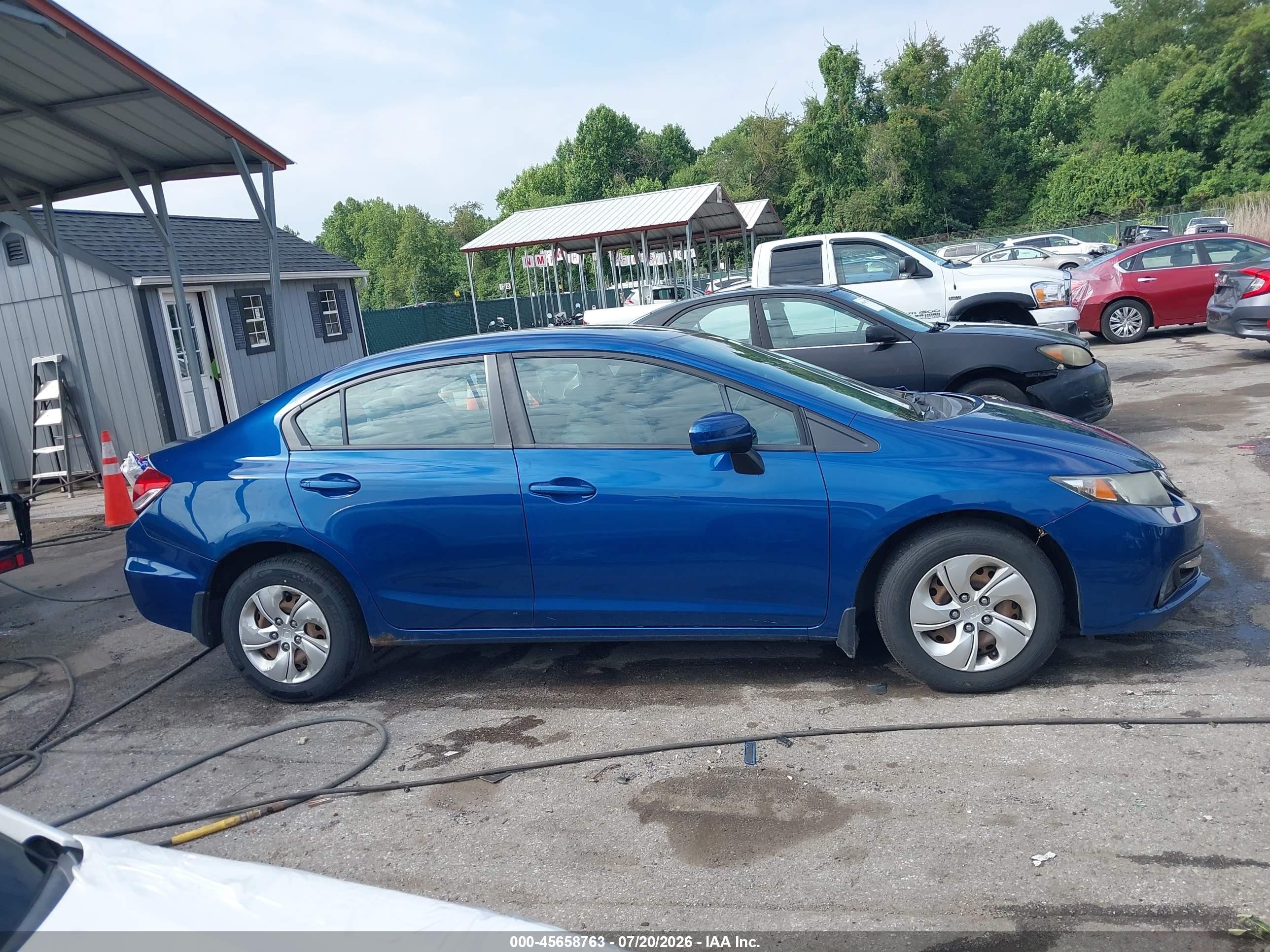 2014 Honda Civic Lx Синий vin: 2HGFB2F57EH540453
