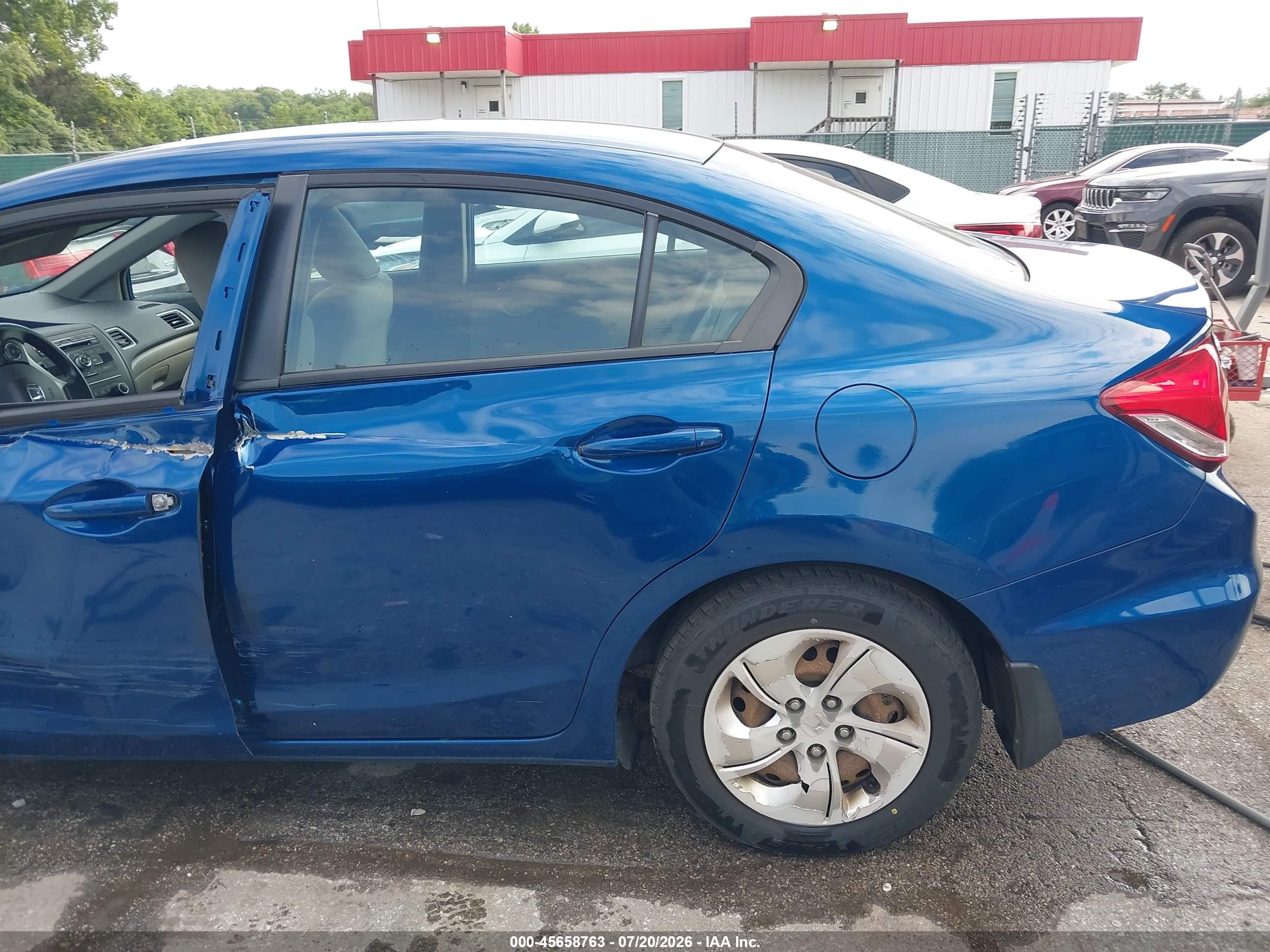 2014 Honda Civic Lx Синий vin: 2HGFB2F57EH540453