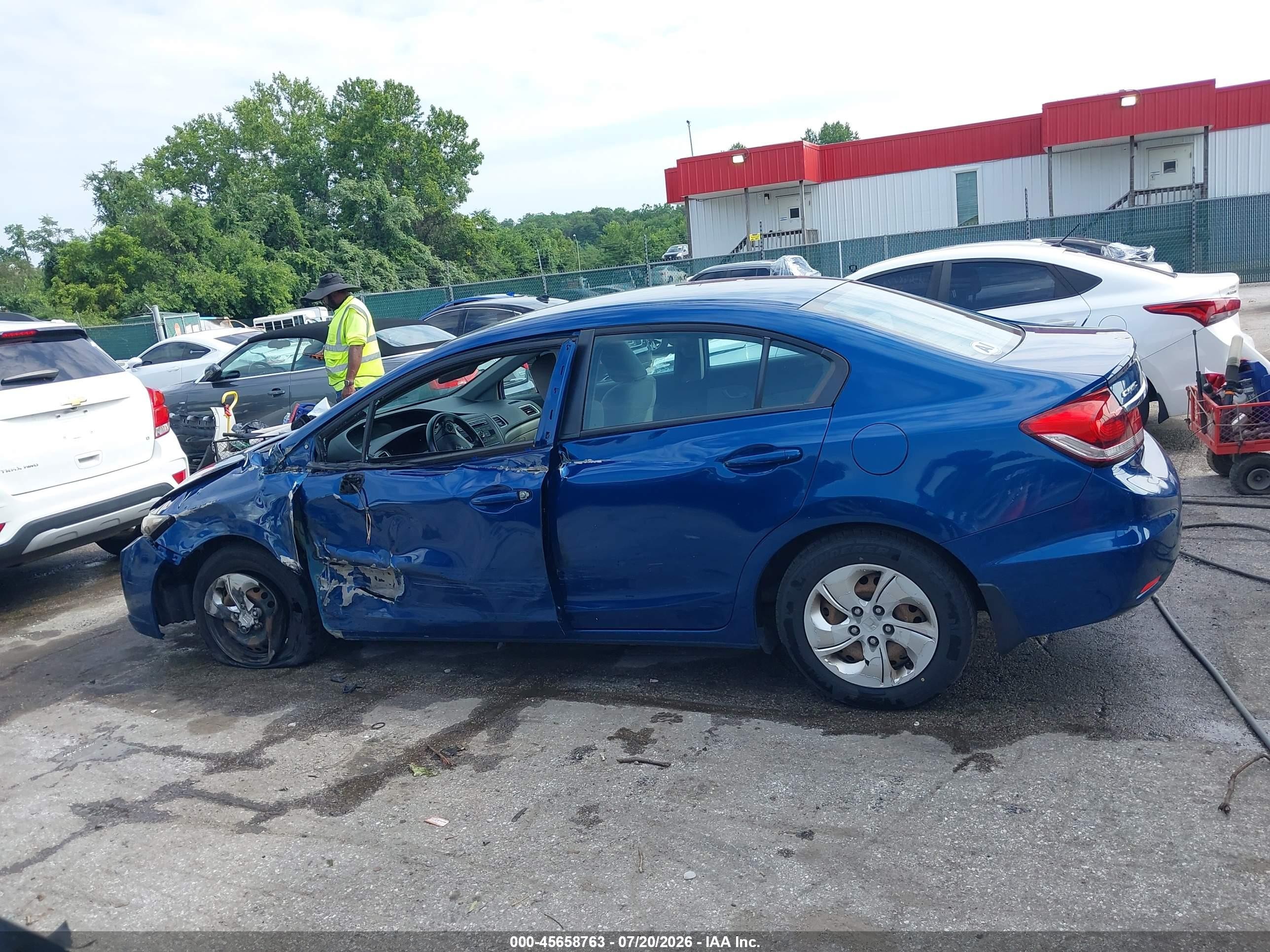 2014 Honda Civic Lx Синий vin: 2HGFB2F57EH540453