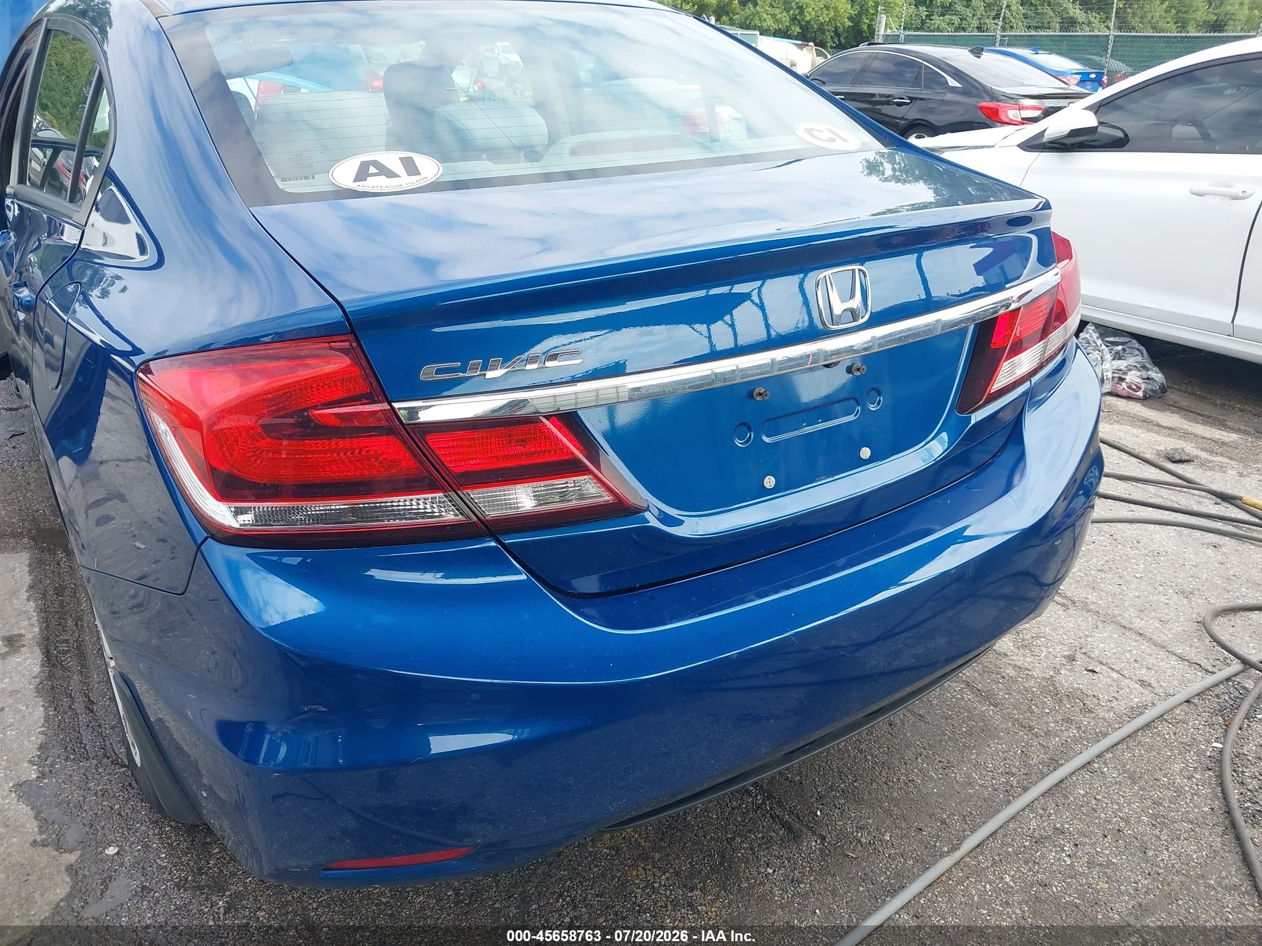2014 Honda Civic Lx Синий vin: 2HGFB2F57EH540453
