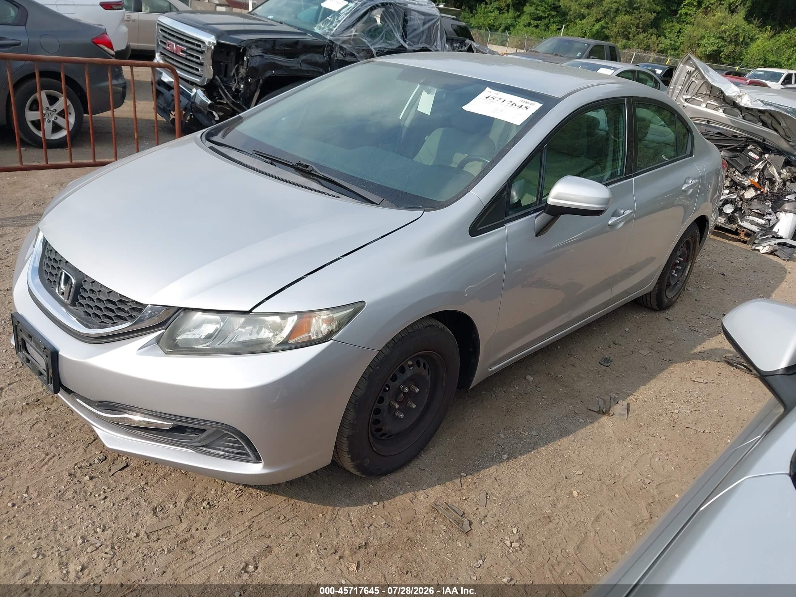 2014 Honda Civic Lx Silver vin: 2HGFB2F57EH546687