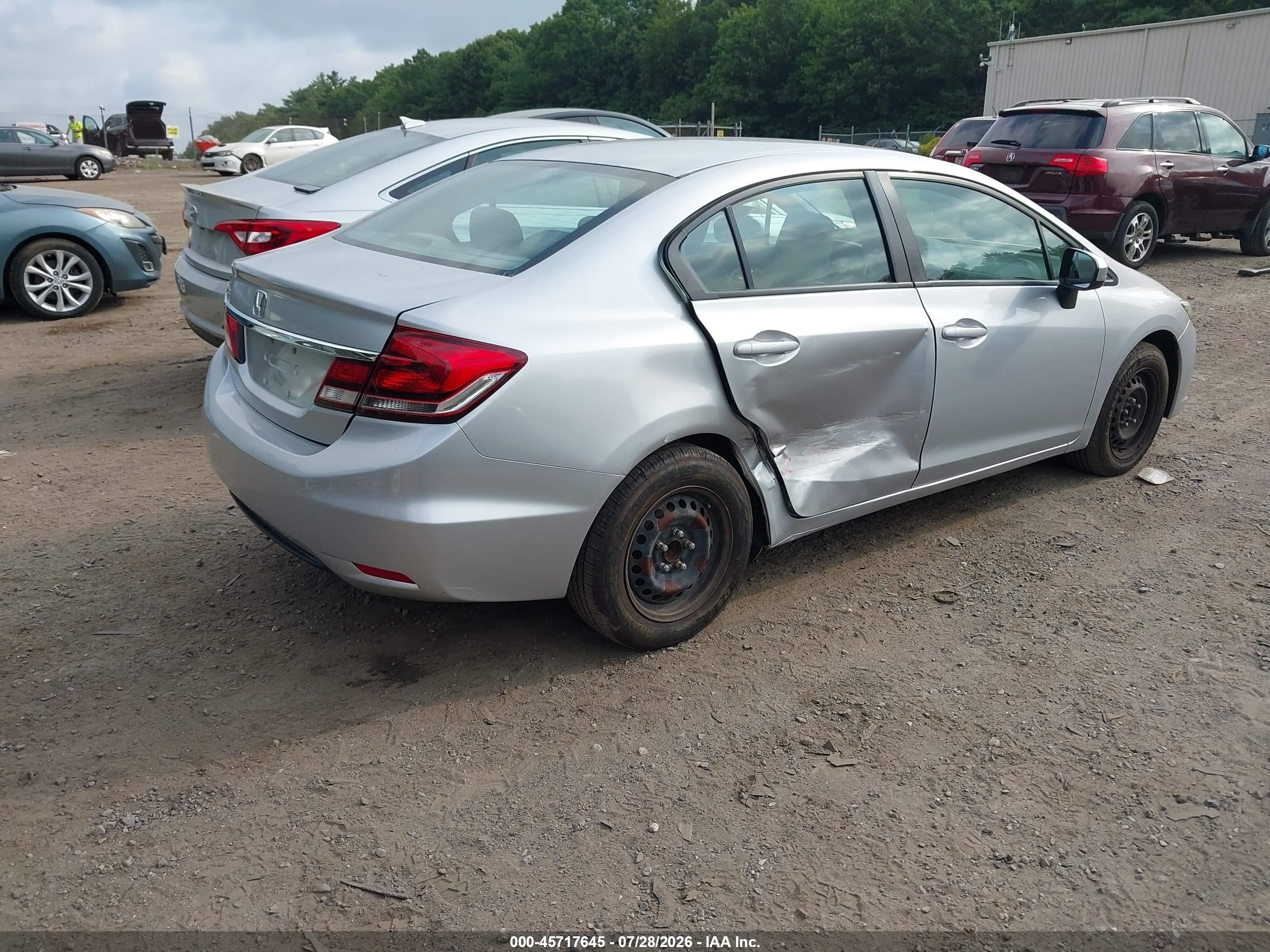 2014 Honda Civic Lx Silver vin: 2HGFB2F57EH546687