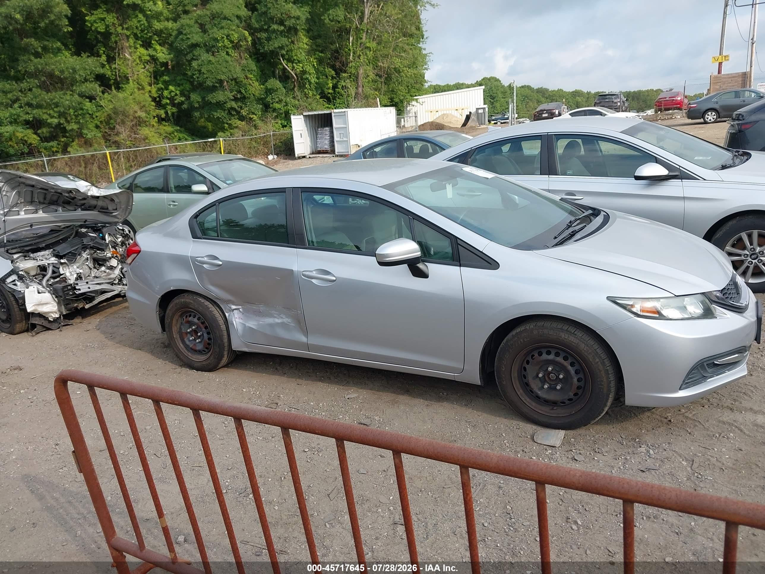 2014 Honda Civic Lx Silver vin: 2HGFB2F57EH546687