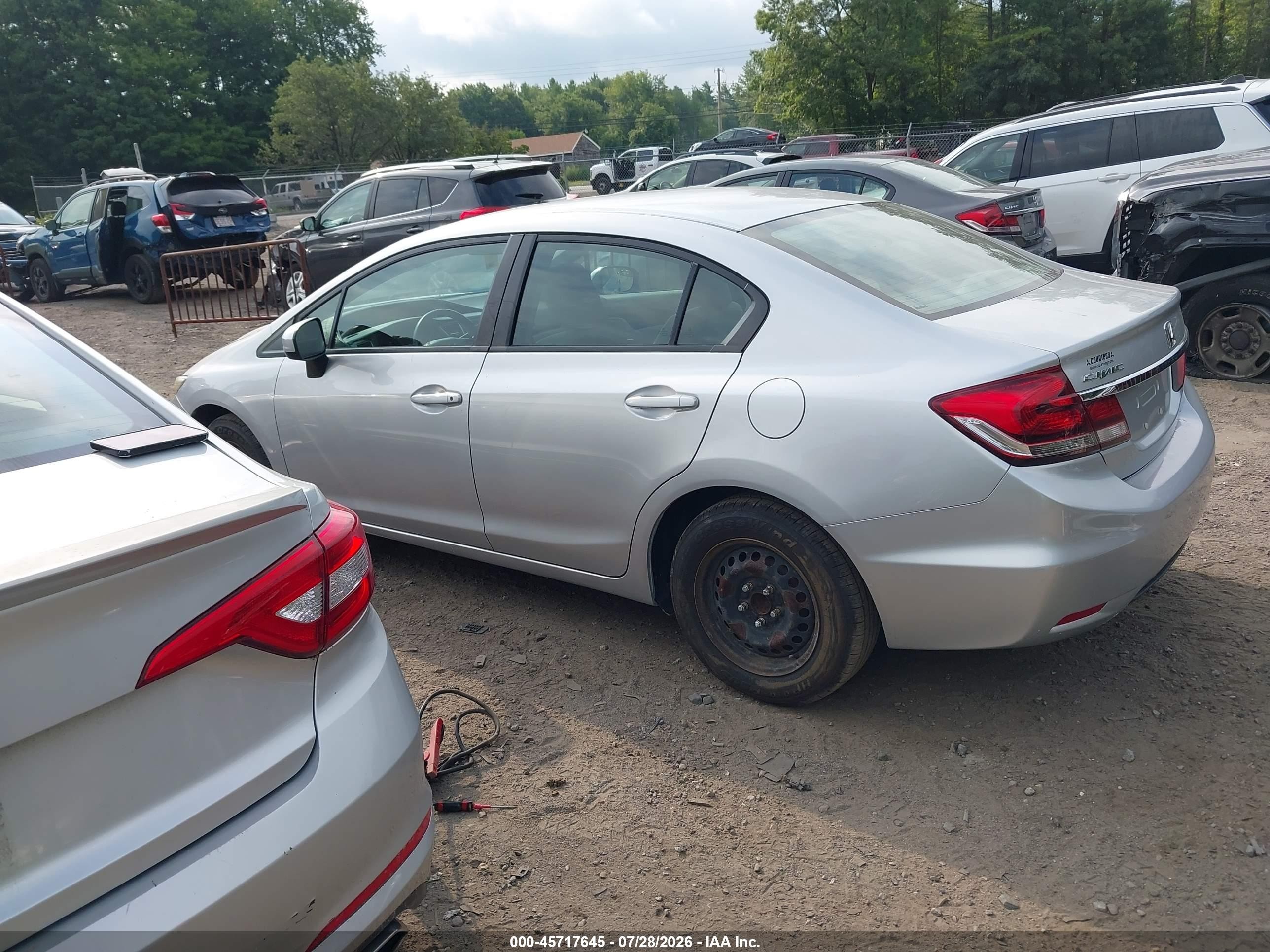 2014 Honda Civic Lx Silver vin: 2HGFB2F57EH546687