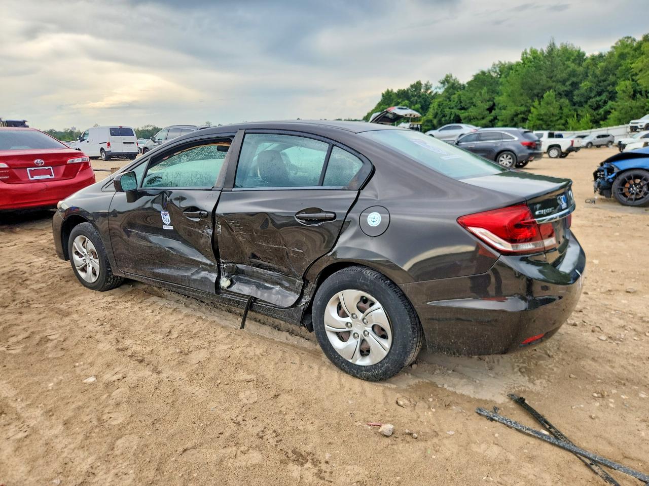 2014 Honda Civic Lx Brown vin: 2HGFB2F57EH554949