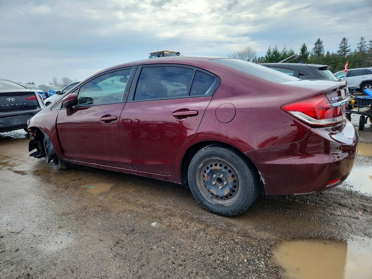 2015 Honda Civic Lx Burgundy vin: 2HGFB2F57FH035014
