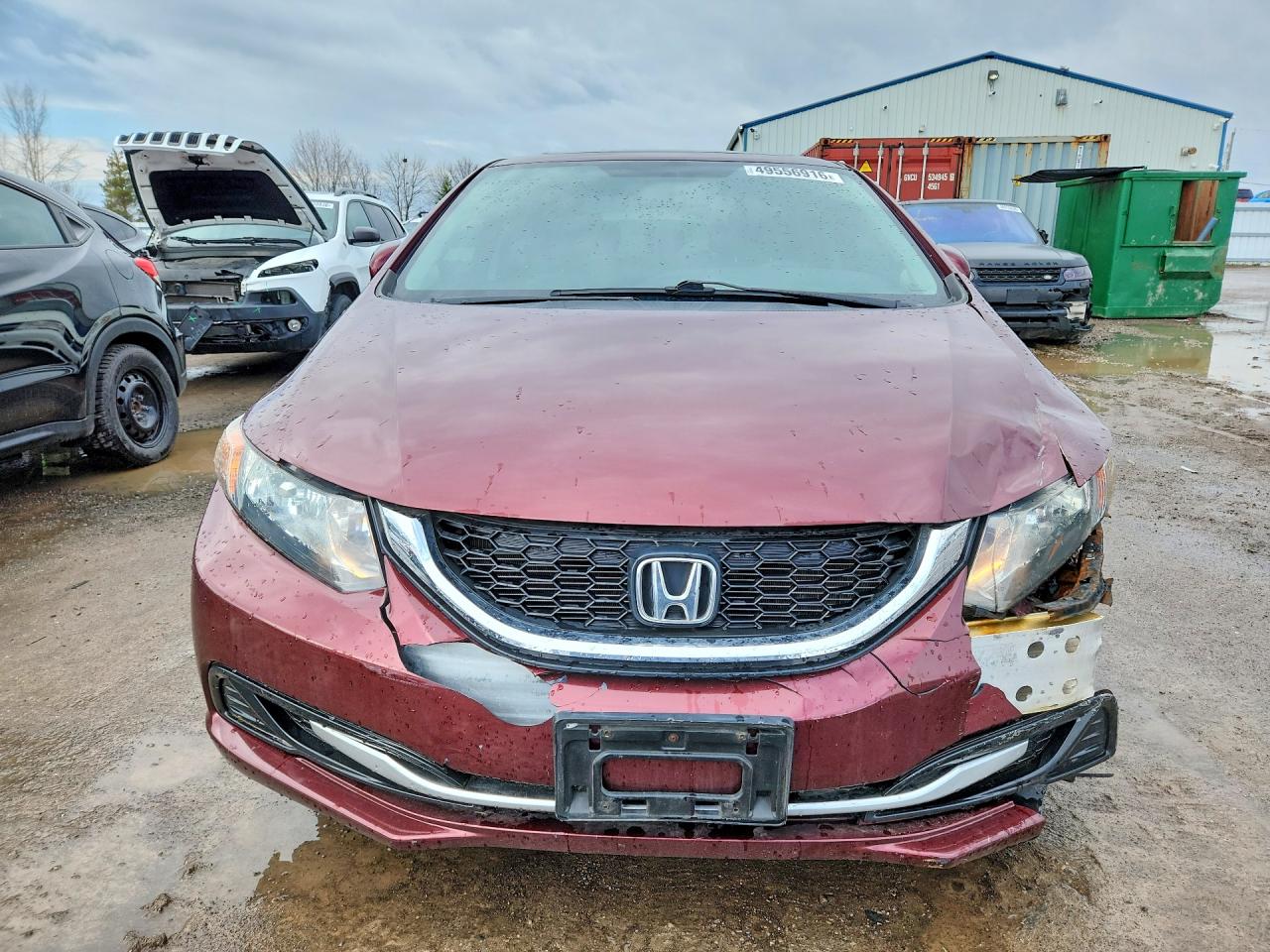 2015 Honda Civic Lx Burgundy vin: 2HGFB2F57FH035014