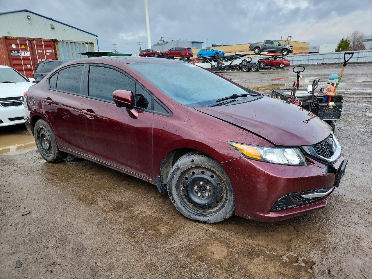 2015 Honda Civic Lx Burgundy vin: 2HGFB2F57FH035014
