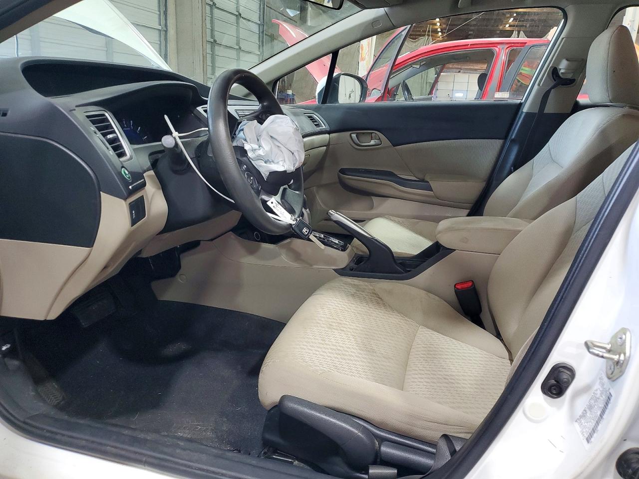 2015 Honda Civic Lx White vin: 2HGFB2F57FH504683
