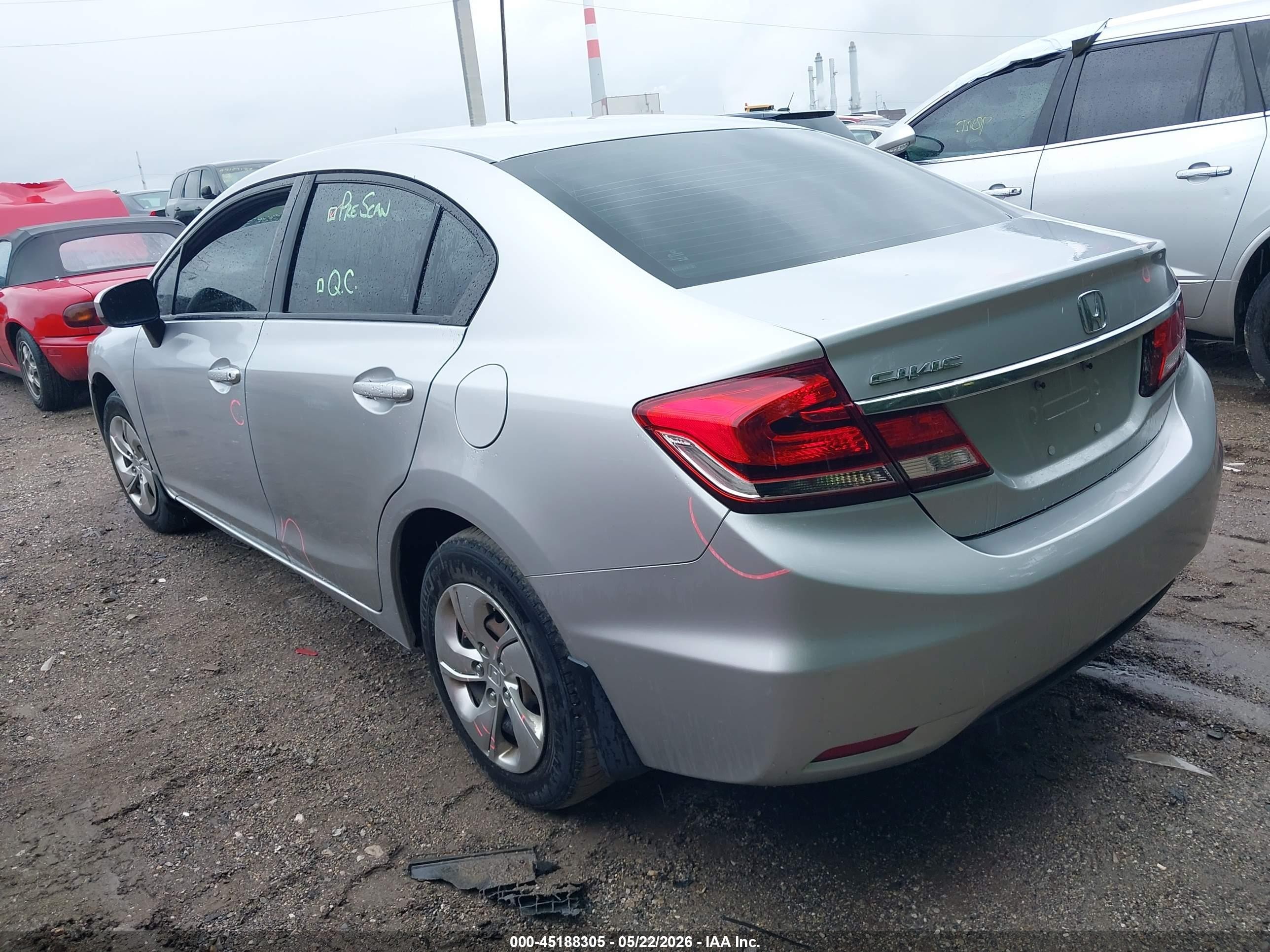 2015 Honda Civic Lx Silver vin: 2HGFB2F57FH519166