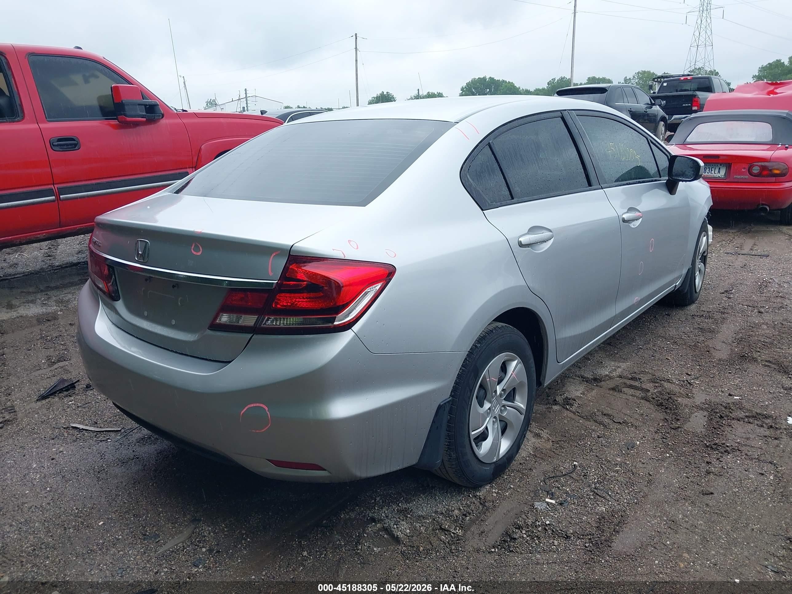 2015 Honda Civic Lx Silver vin: 2HGFB2F57FH519166