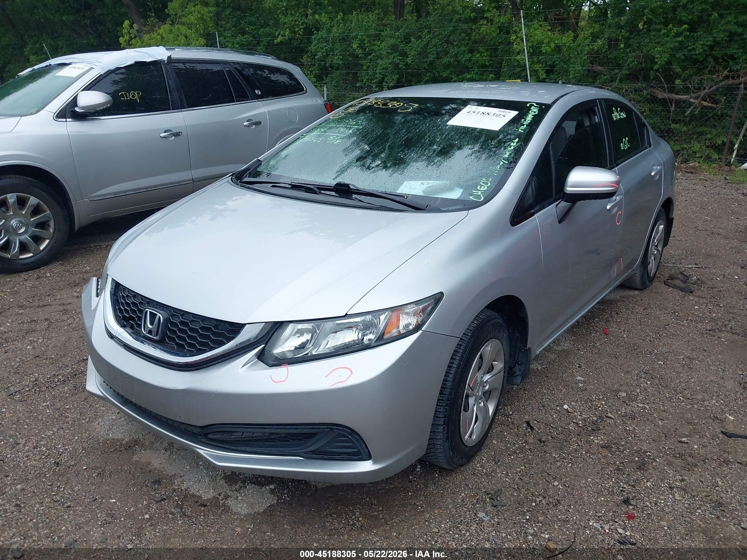 2015 Honda Civic Lx Silver vin: 2HGFB2F57FH519166