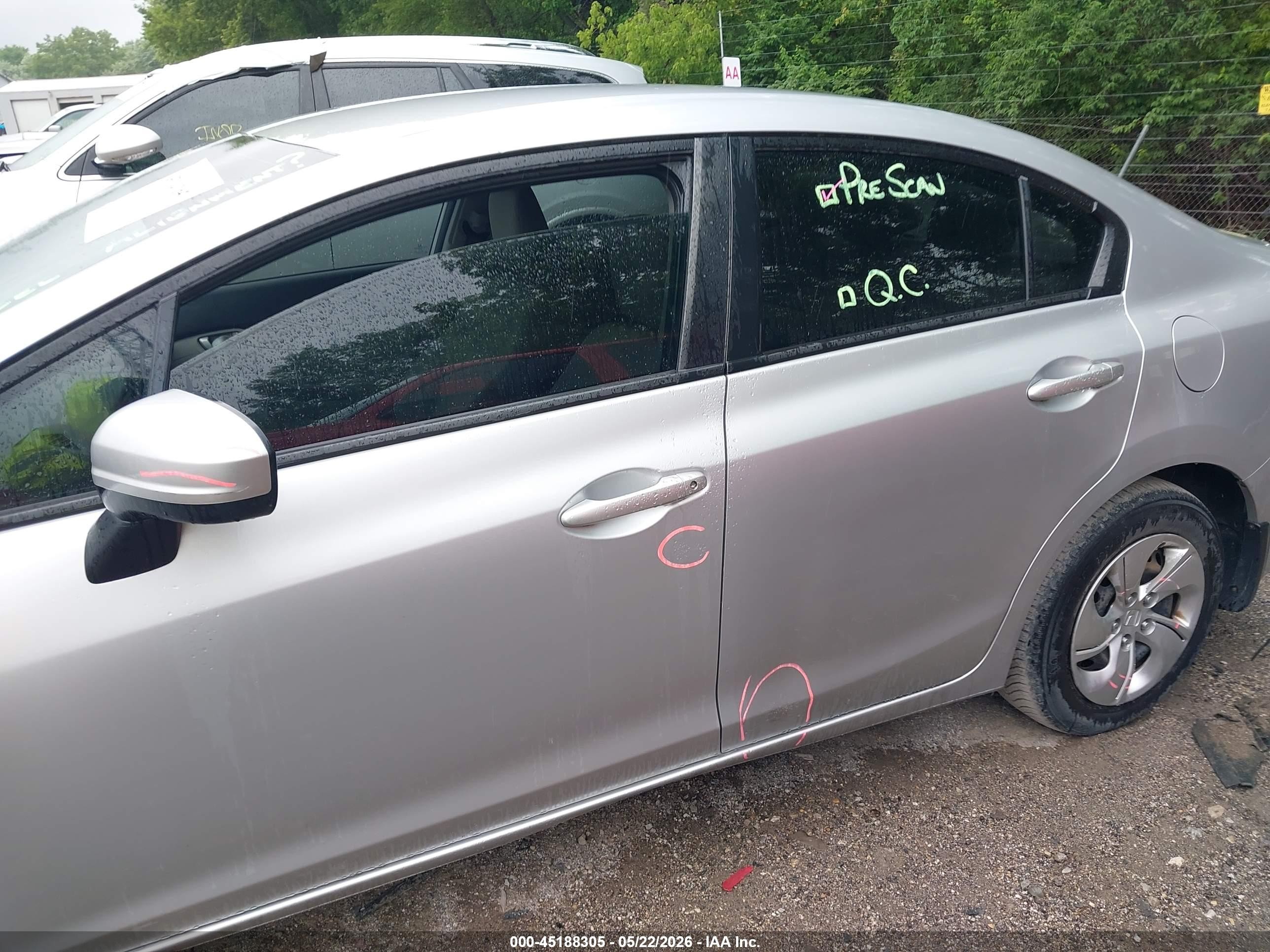 2015 Honda Civic Lx Silver vin: 2HGFB2F57FH519166