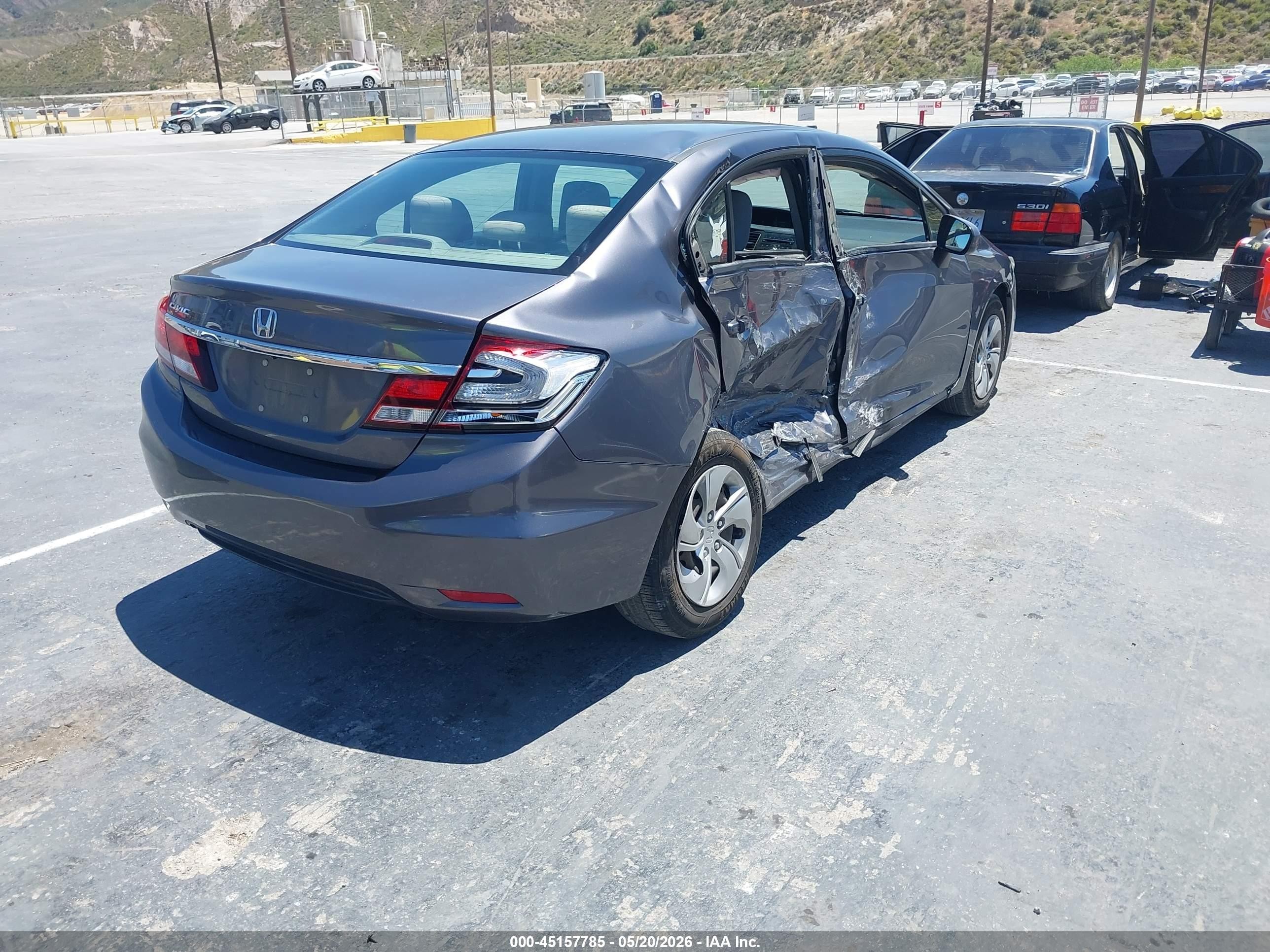 2015 Honda Civic Lx Серый vin: 2HGFB2F57FH537487