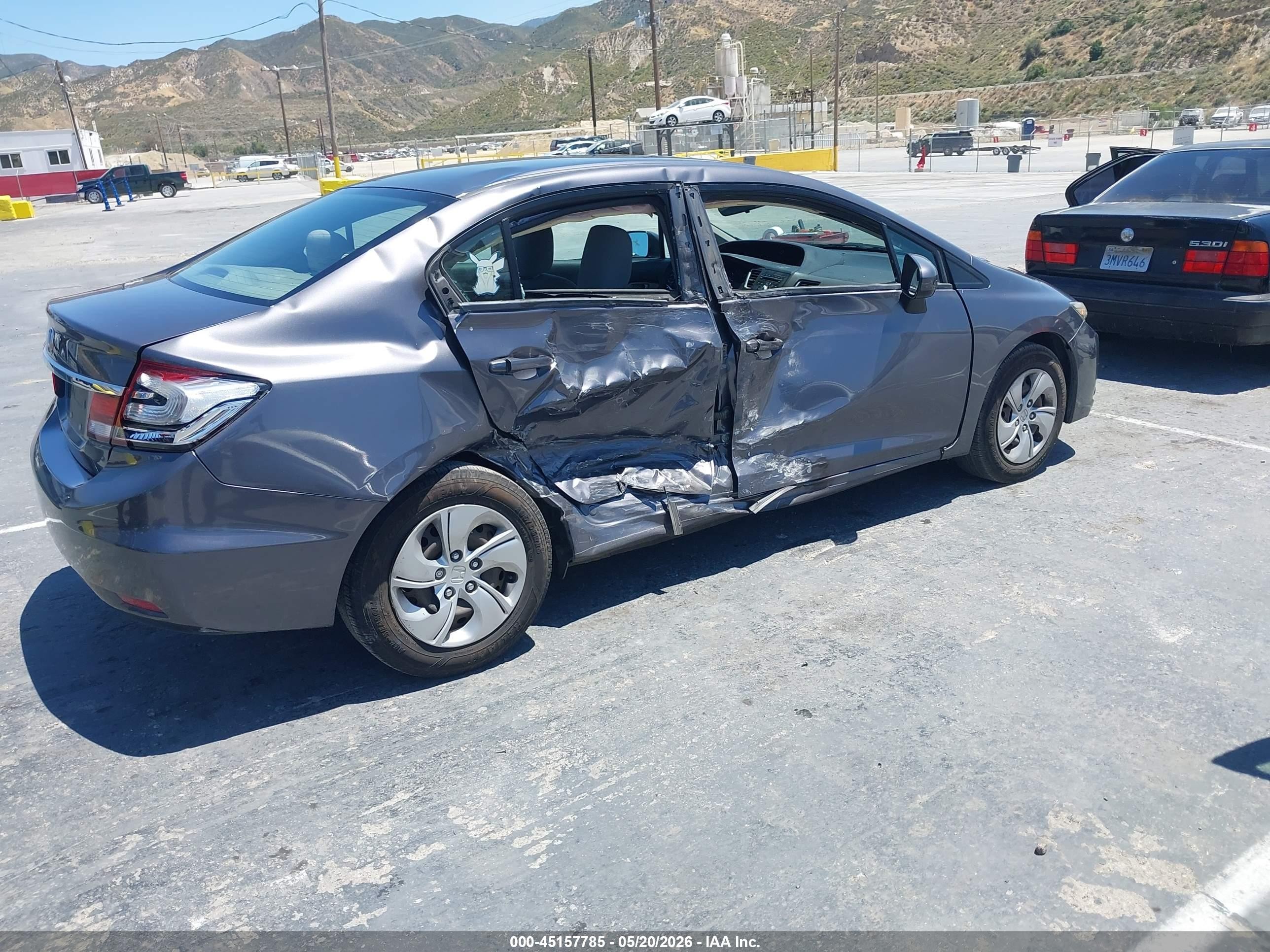 2015 Honda Civic Lx Серый vin: 2HGFB2F57FH537487