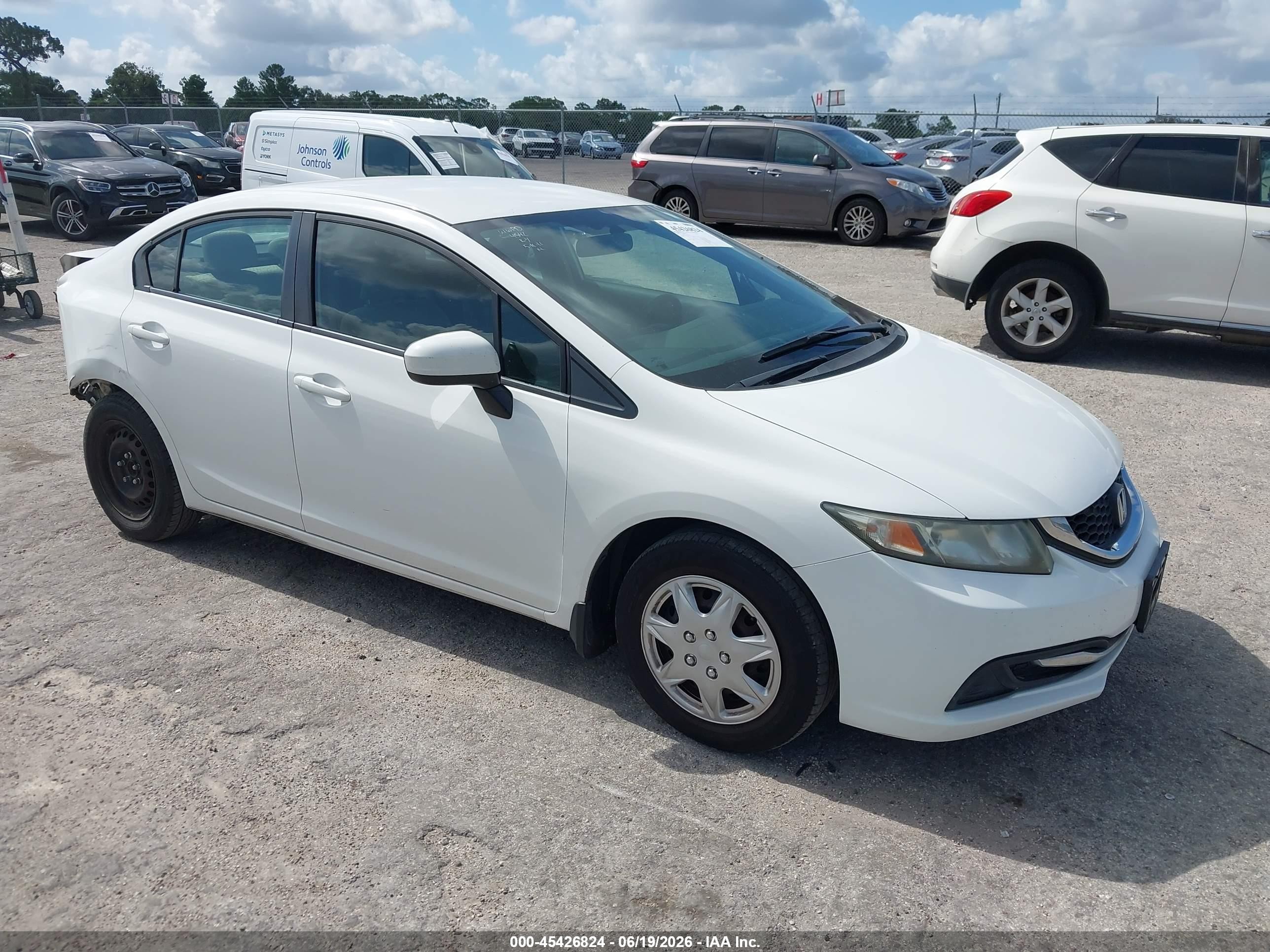 2015 Honda Civic Lx White vin: 2HGFB2F57FH546030
